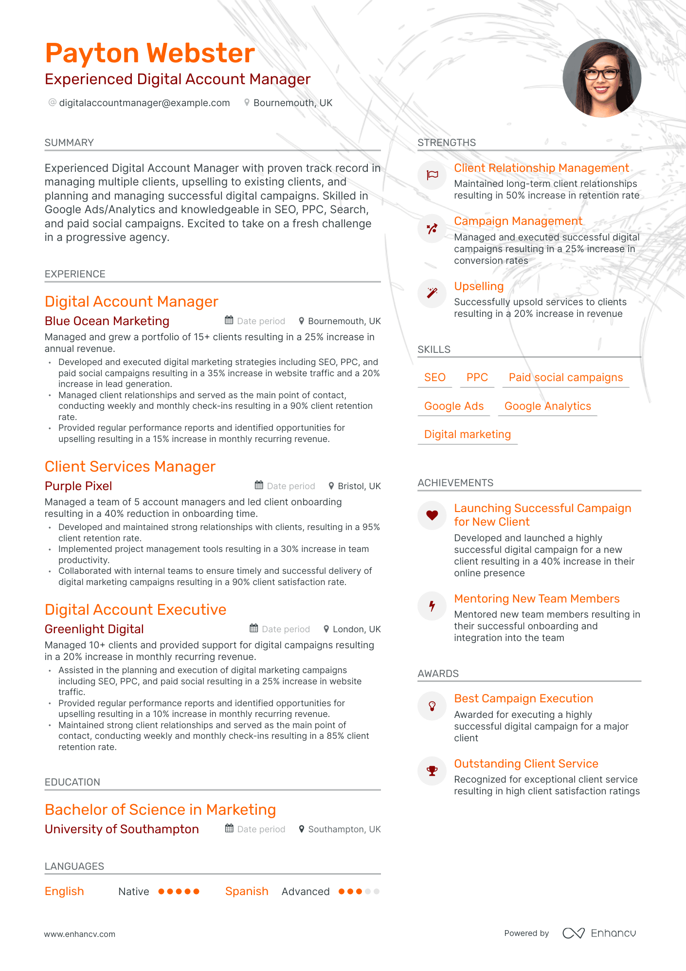 5 Digital Account Manager Resume Examples & Guide for 2023