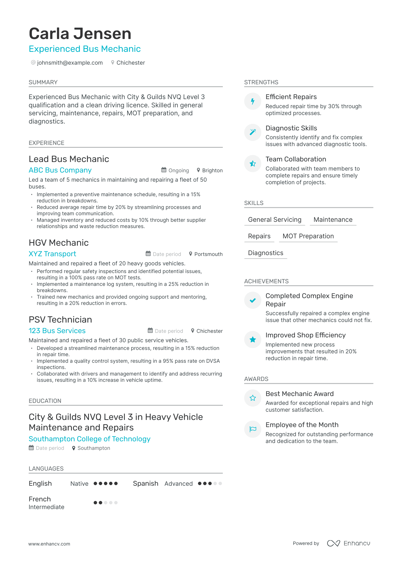 9 Mechanic Resume Examples & Guide for 2023