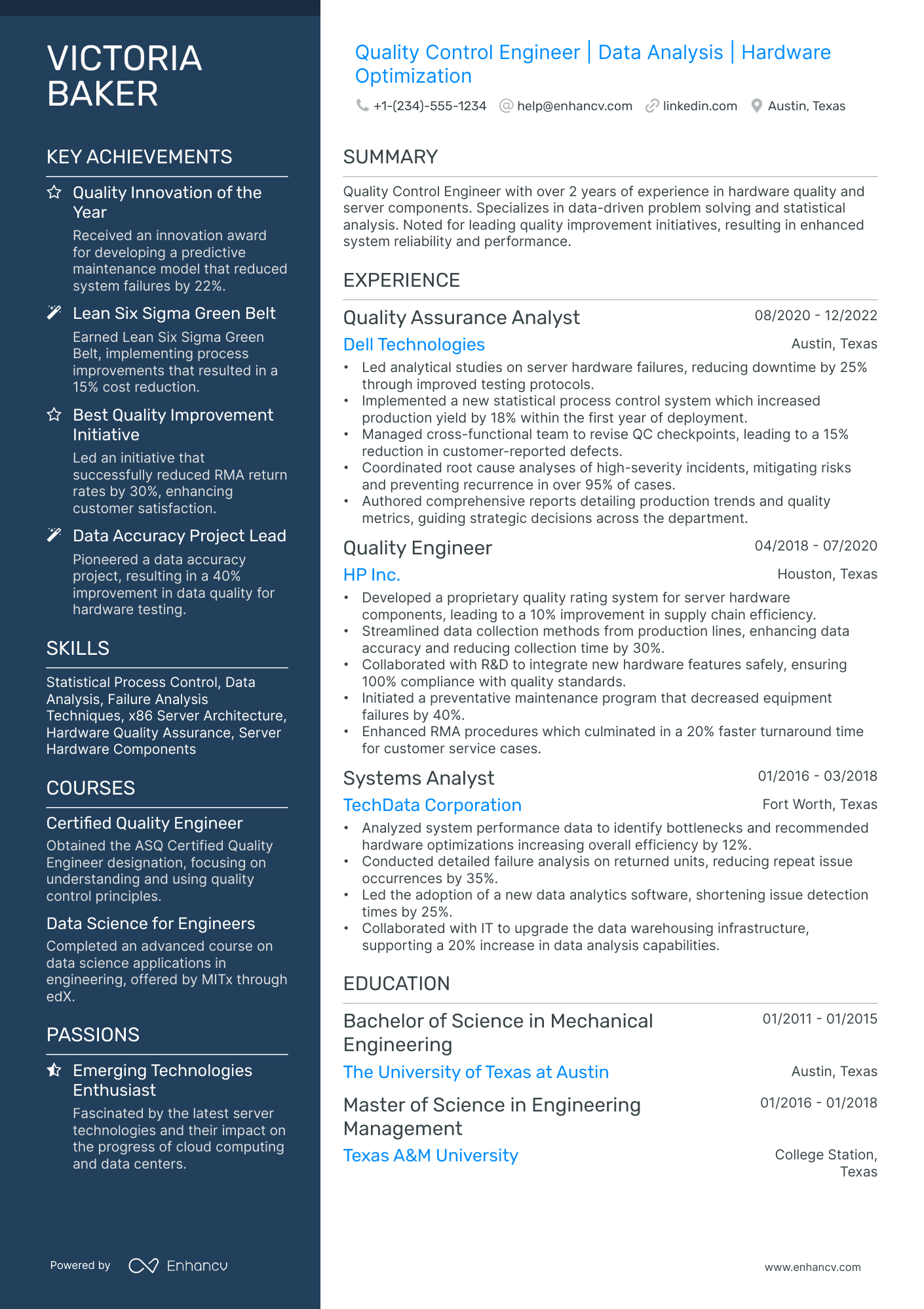 10 Quality Control Engineer Resume Examples & Guide for 2025
