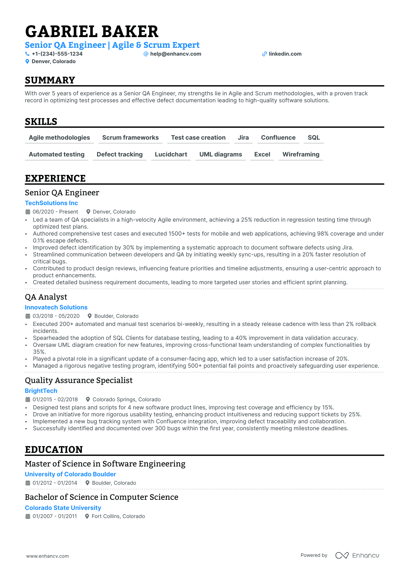 5 Software QA Engineer Resume Examples & Guide for 2024