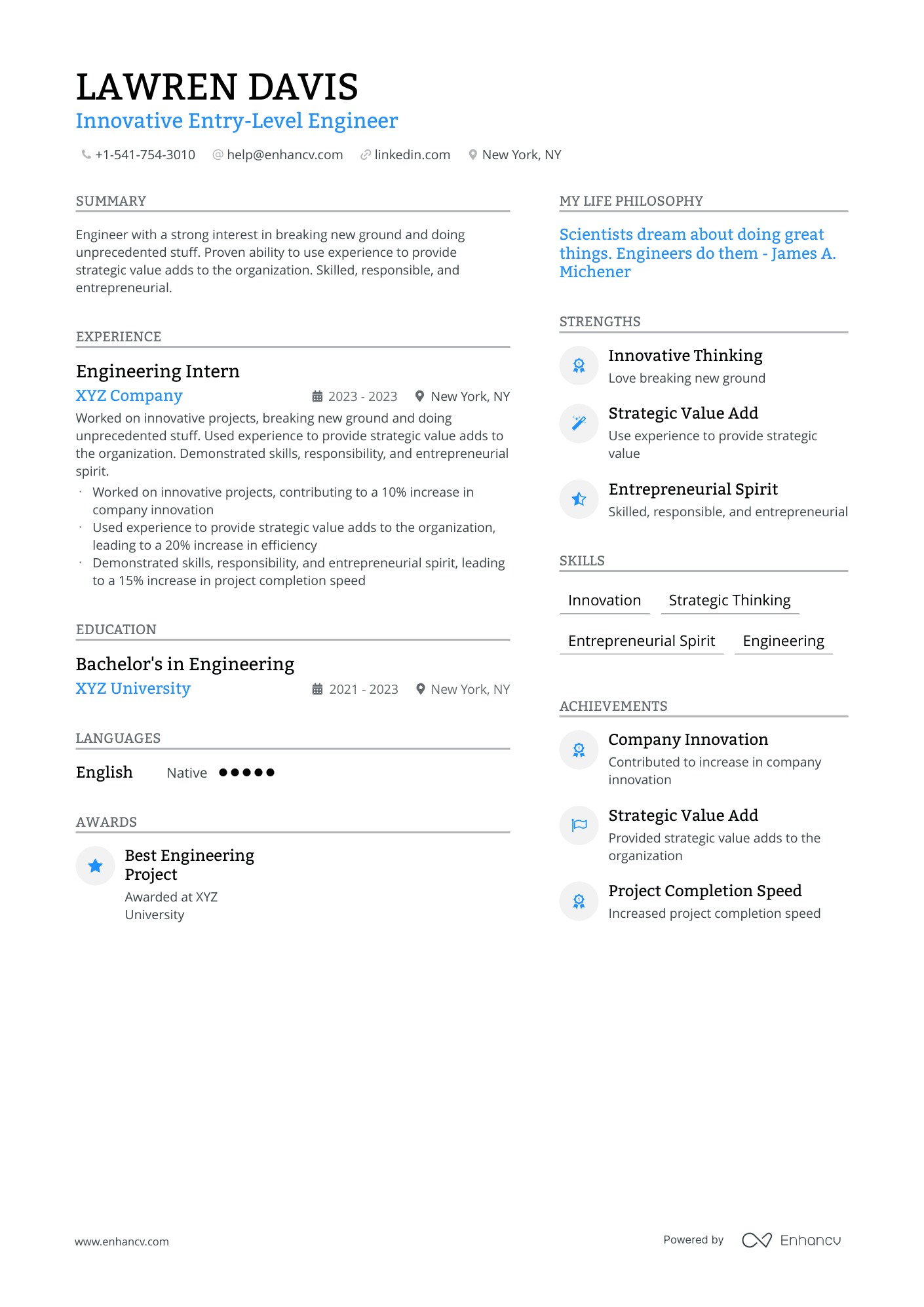 5 Entry Level Engineering Resume Examples & Guide for 2024