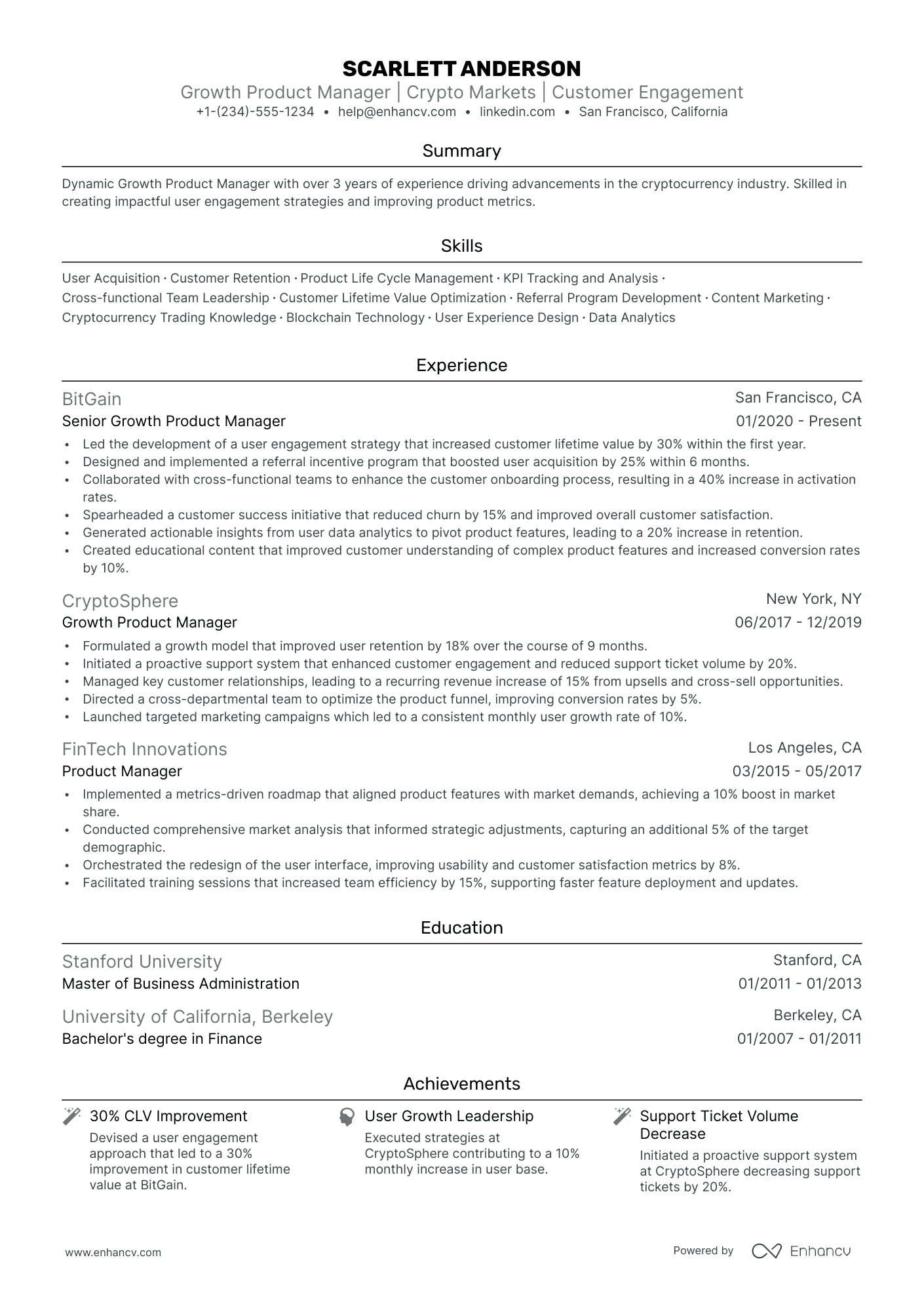 5 Growth Product Manager Resume Examples & Guide for 2024