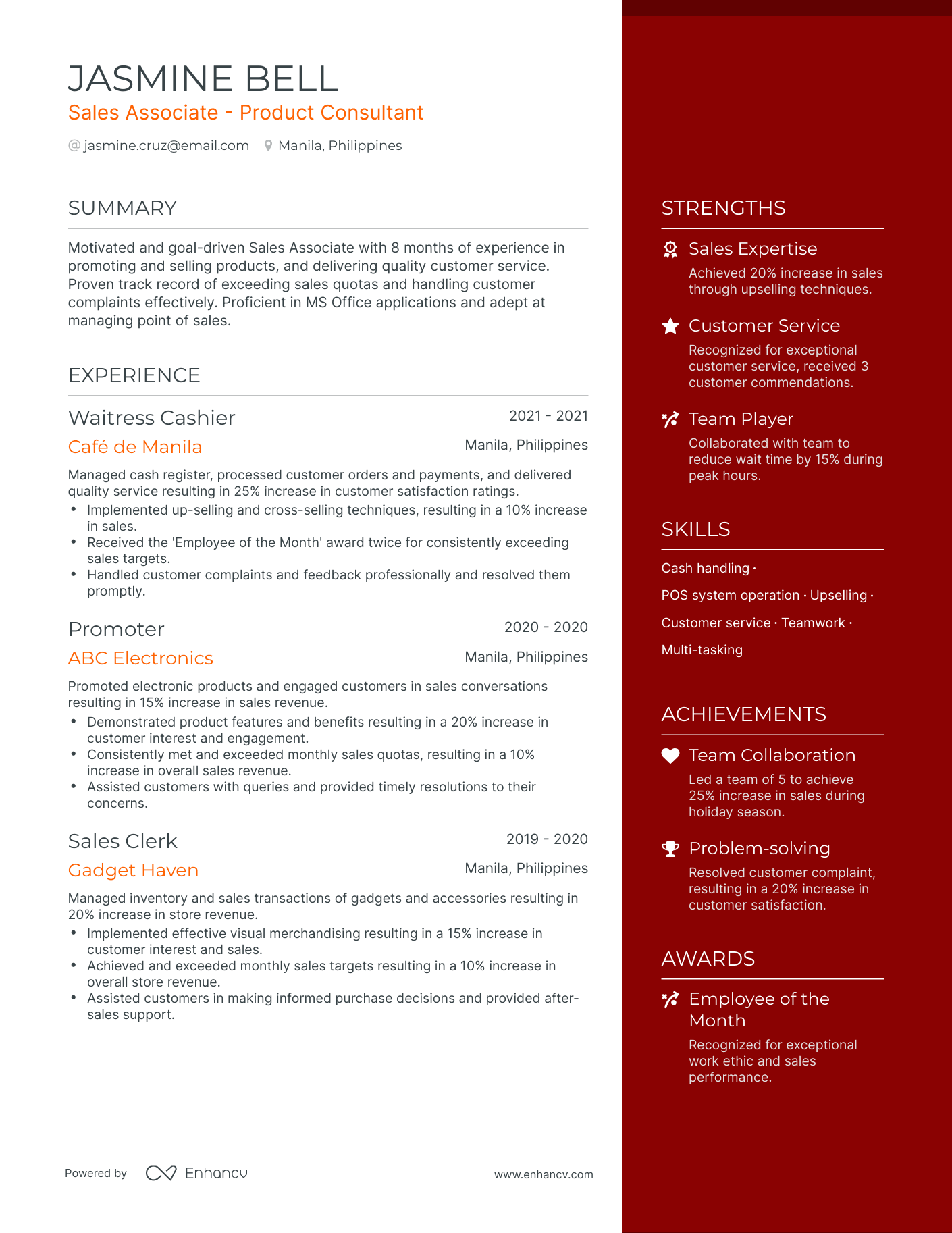 5 Waitress Cashier Resume Examples & Guide for 2023