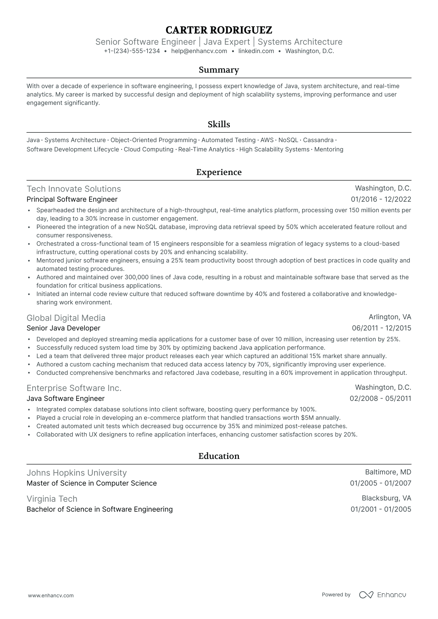 5 Principal Software Engineer Resume Examples & Guide for 2024