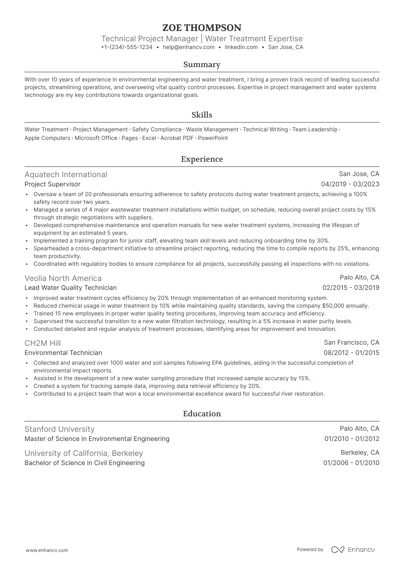 5 Environmental Consultant Resume Examples & Guide for 2024