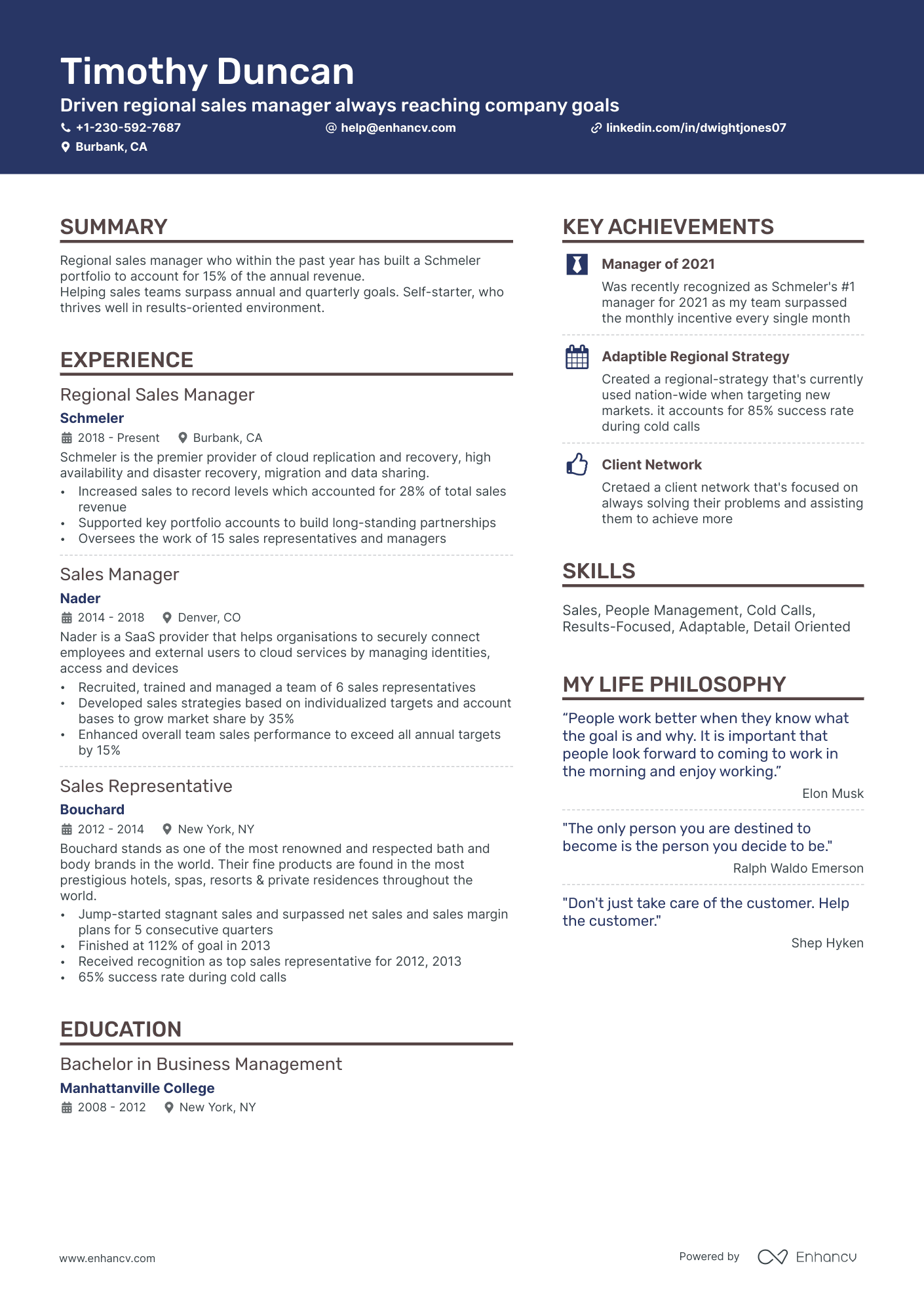 10 Regional Sales Manager Resume Examples & Guide for 2026
