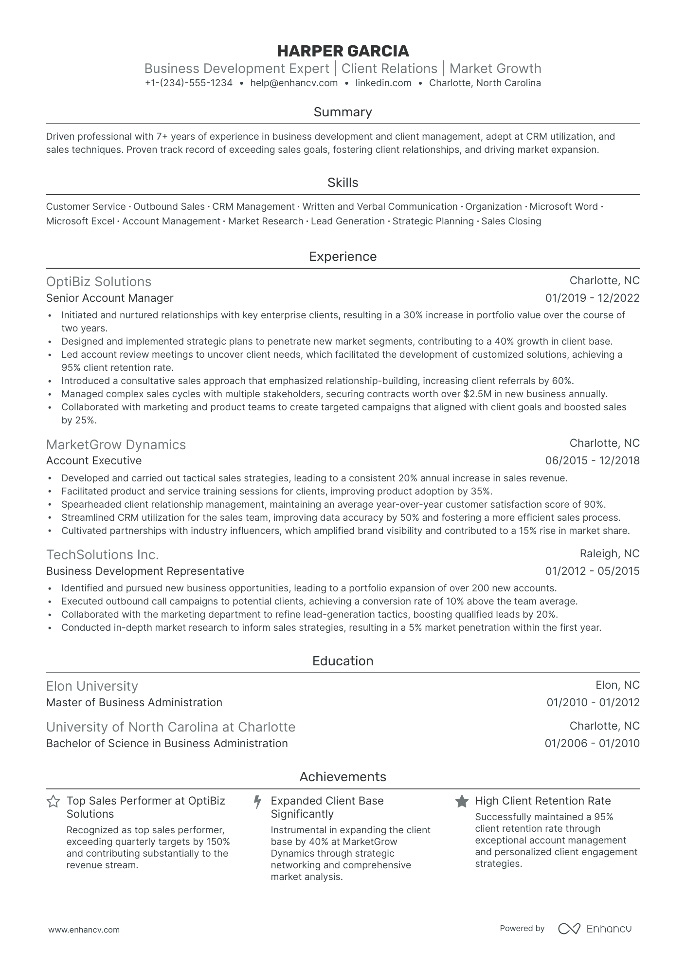 5 Business Relationship Manager Resume Examples & Guide for 2024