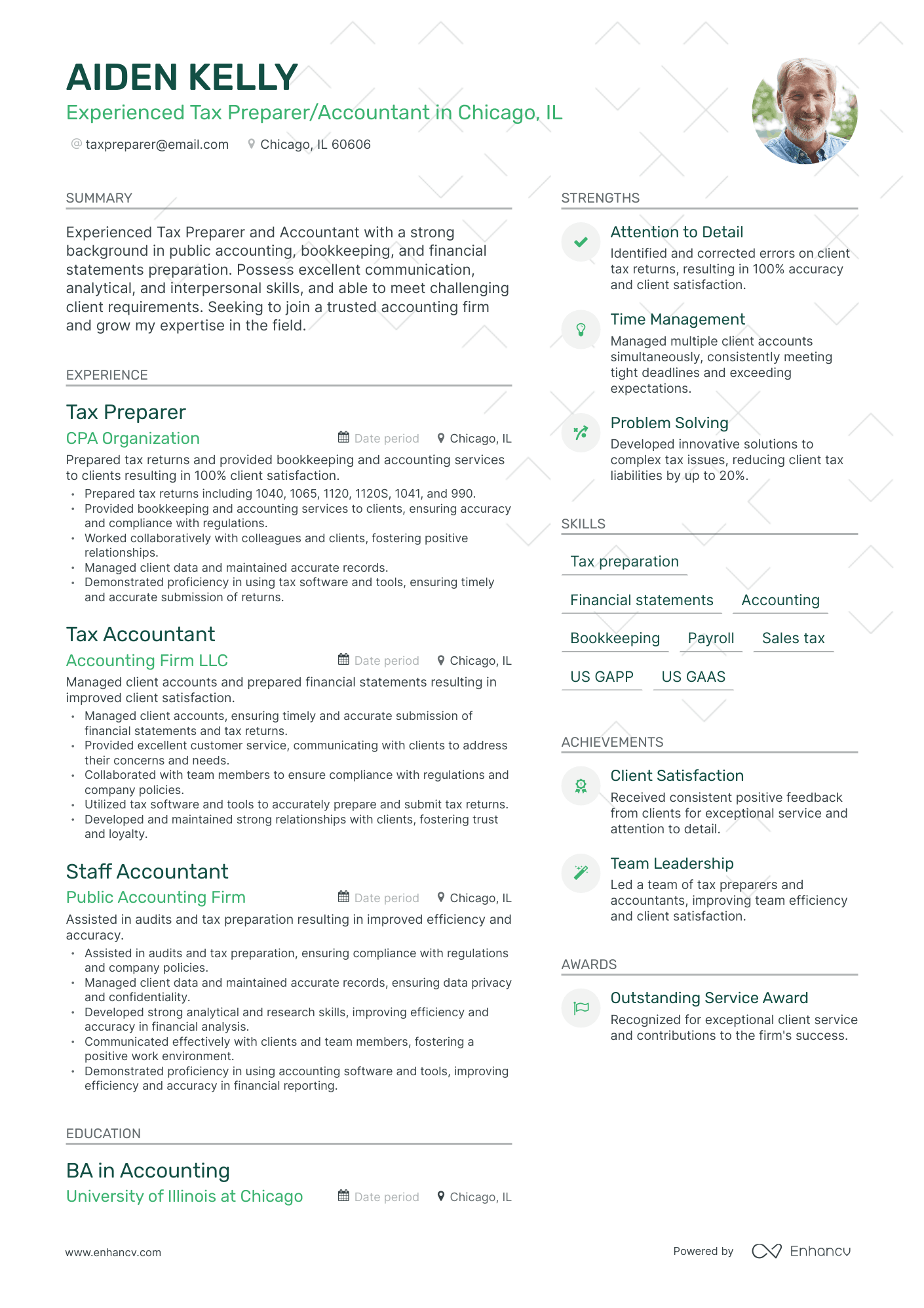 sample resume for us tax preparer