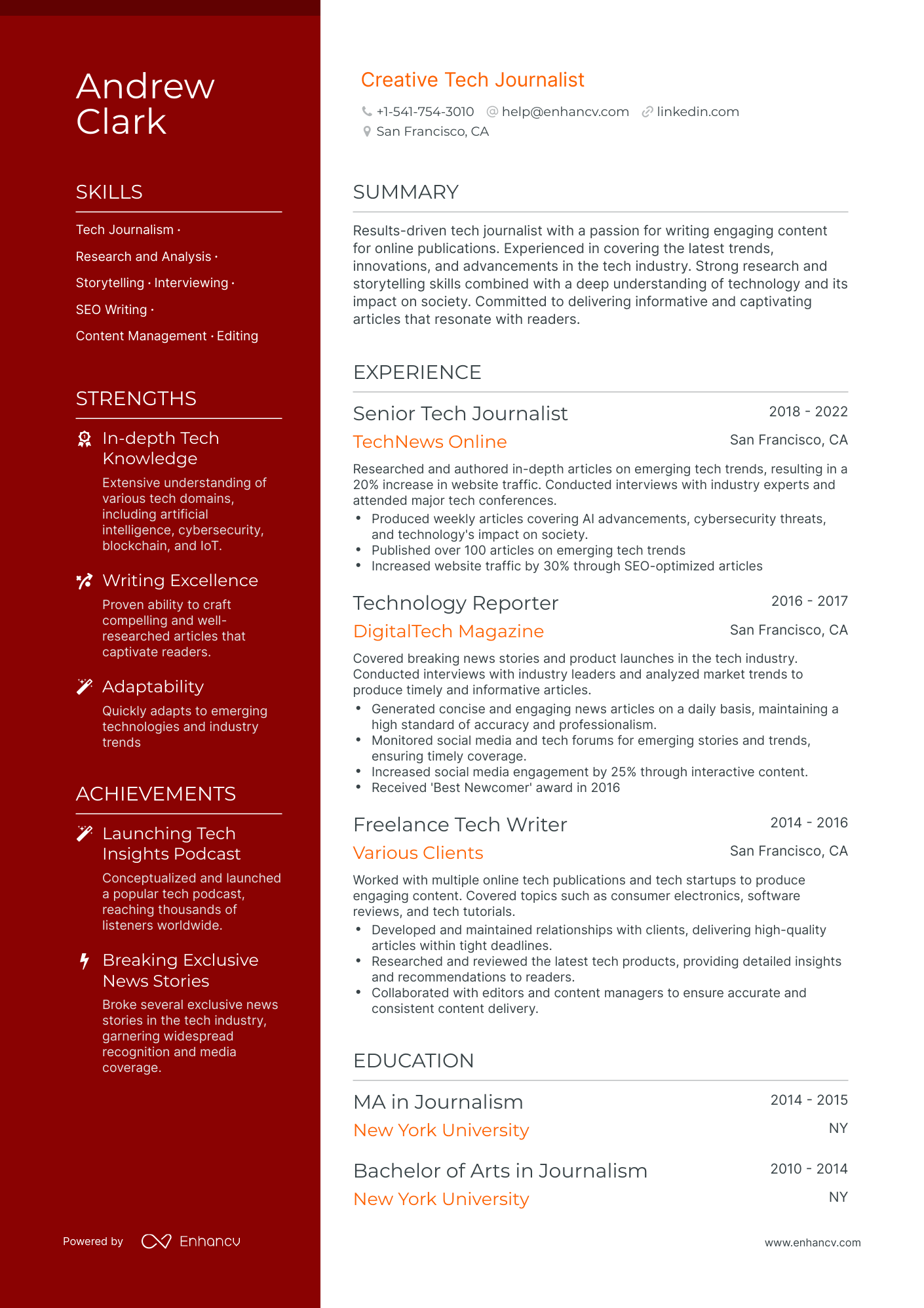 8 Journalist Resume Examples & Guide For 2023