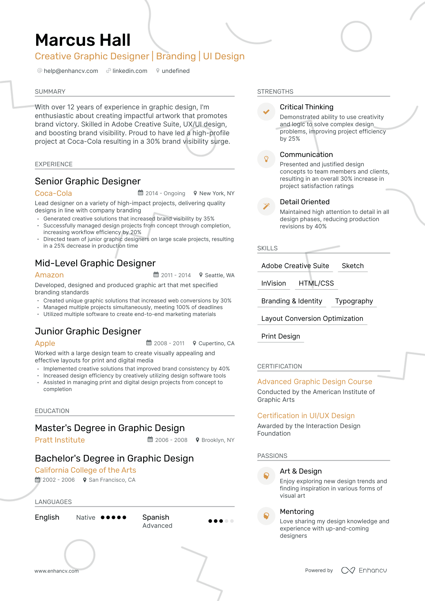 5 Creative Graphic Designer Resume Examples & Guide for 2024