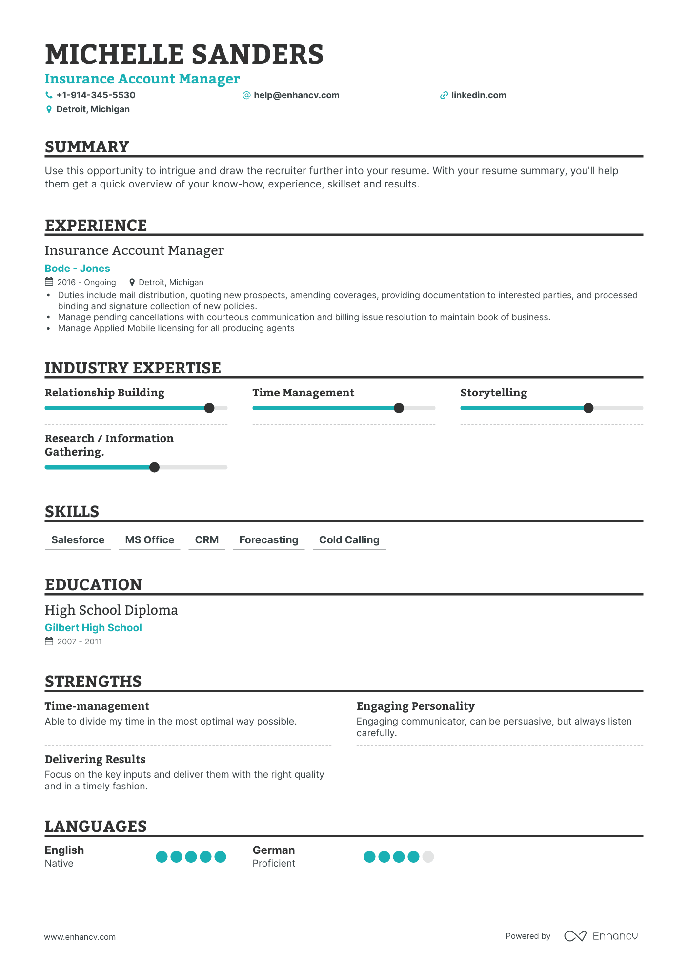 Insurance Account Manager Resume Examples & Guide for 2023 (Layout ...