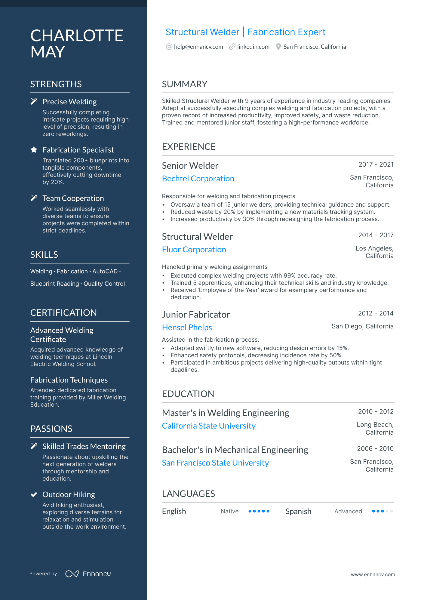 5 Structural Welder Resume Examples & Guide for 2024