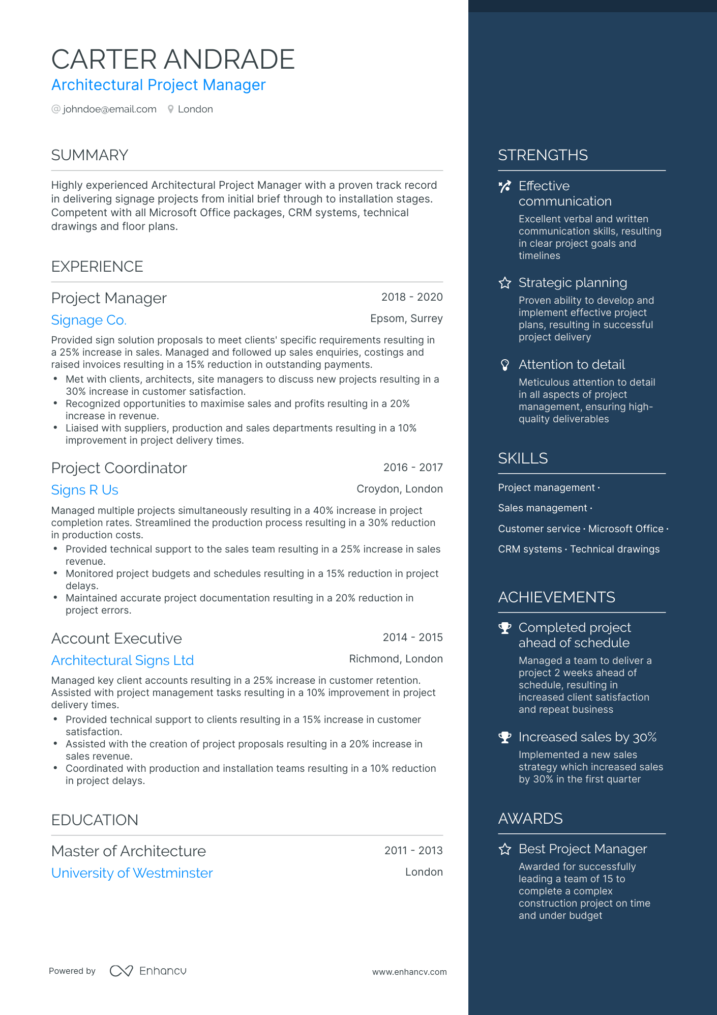 5 Architect Resume Examples & Guide for 2024