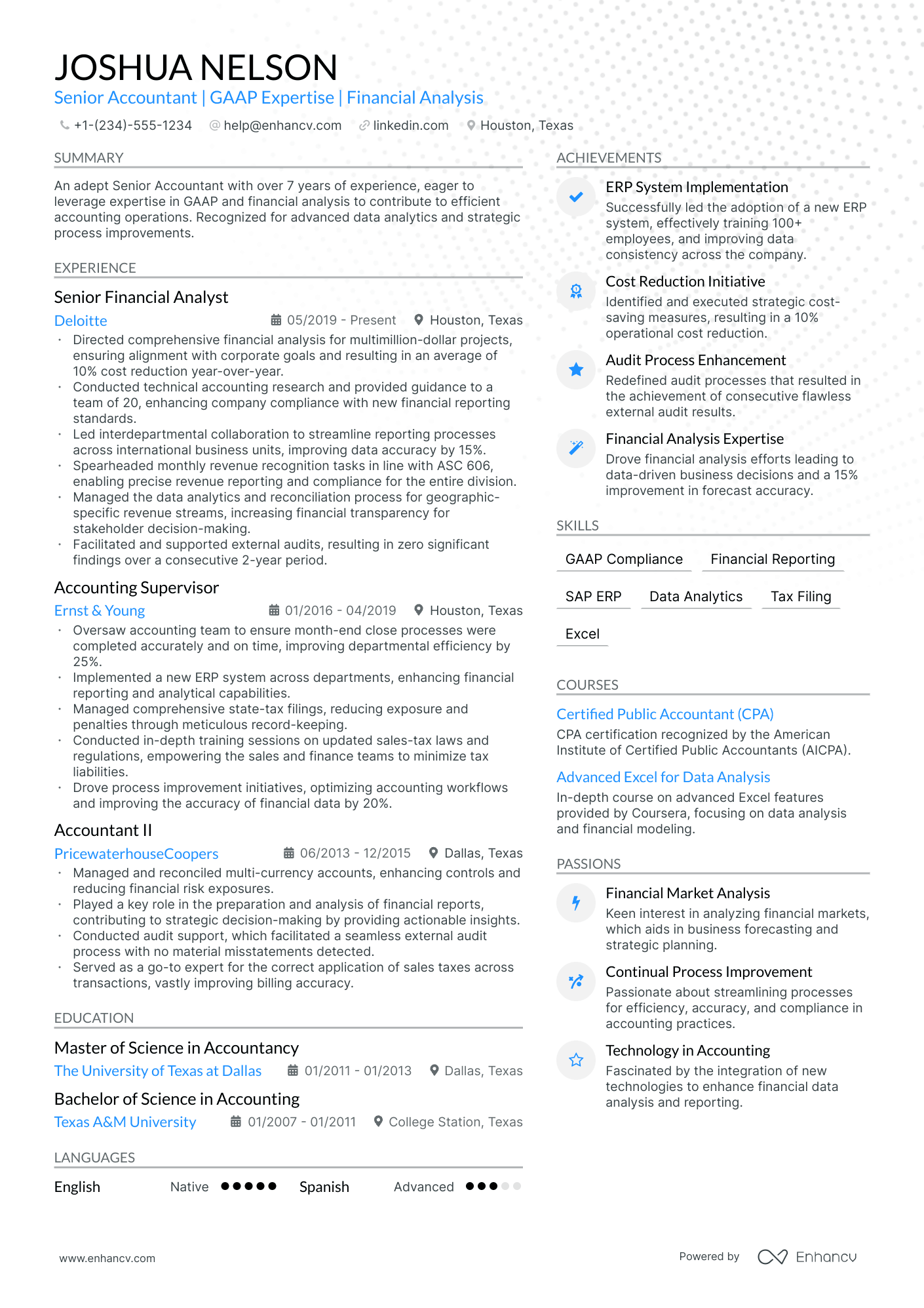 5 Management Accounting Resume Examples & Guide for 2024
