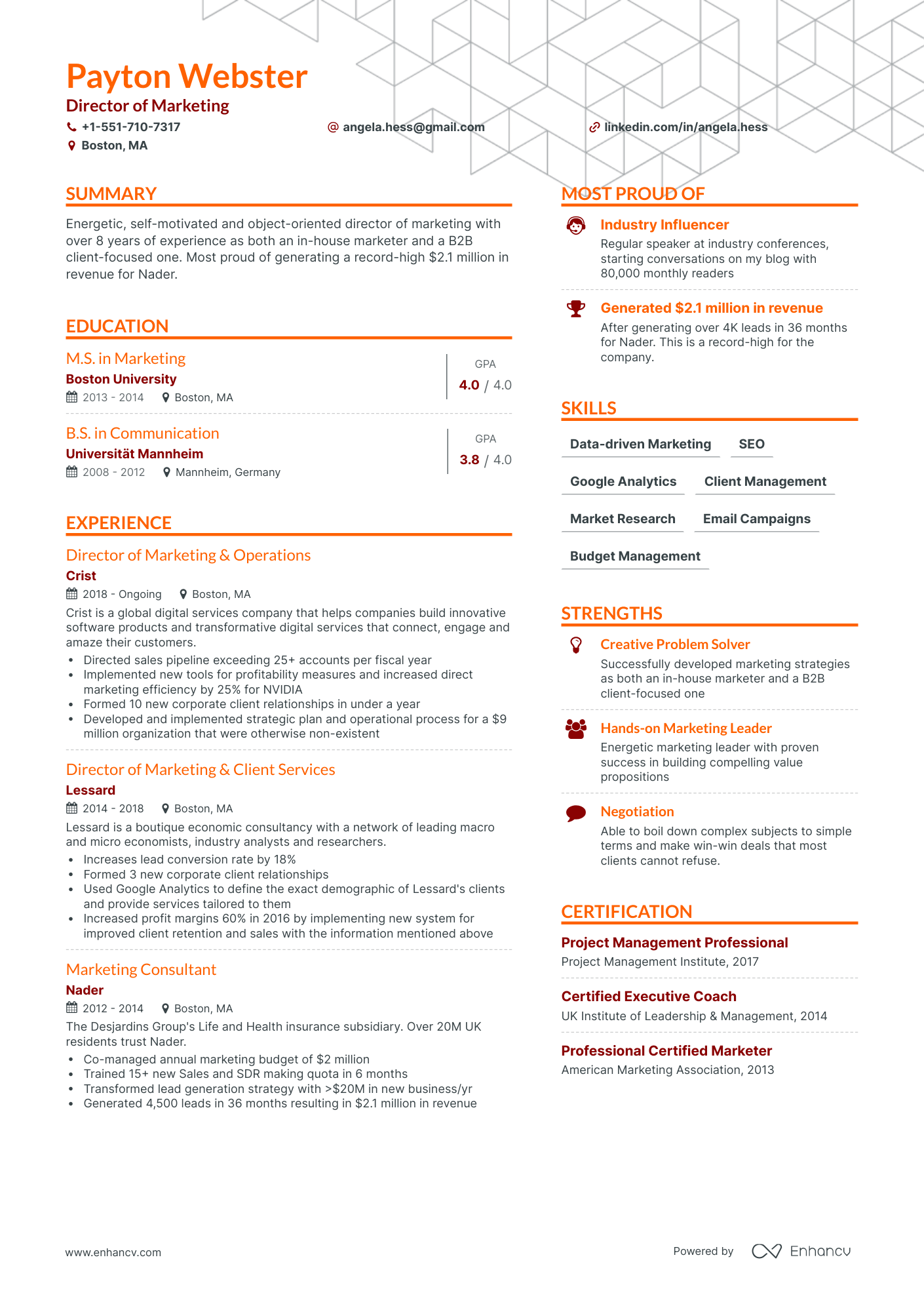 8 Marketing Director Resume Examples & Guide for 2024