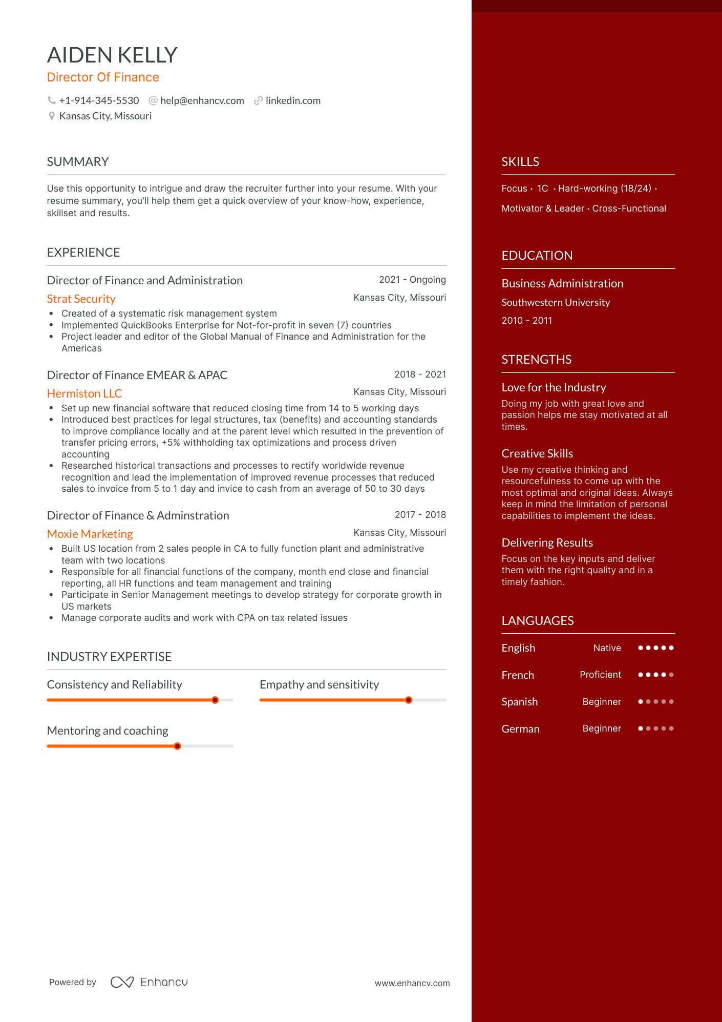 5 Director of Finance Resume Examples & Guide for 2024