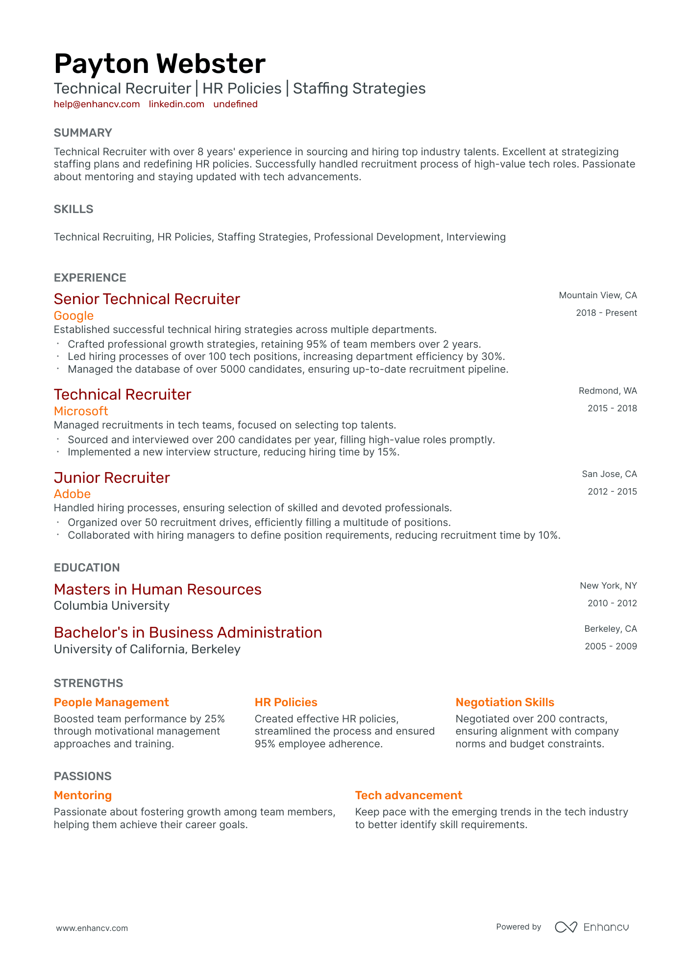 10 Technical Recruiter Resume Examples & Guide for 2026