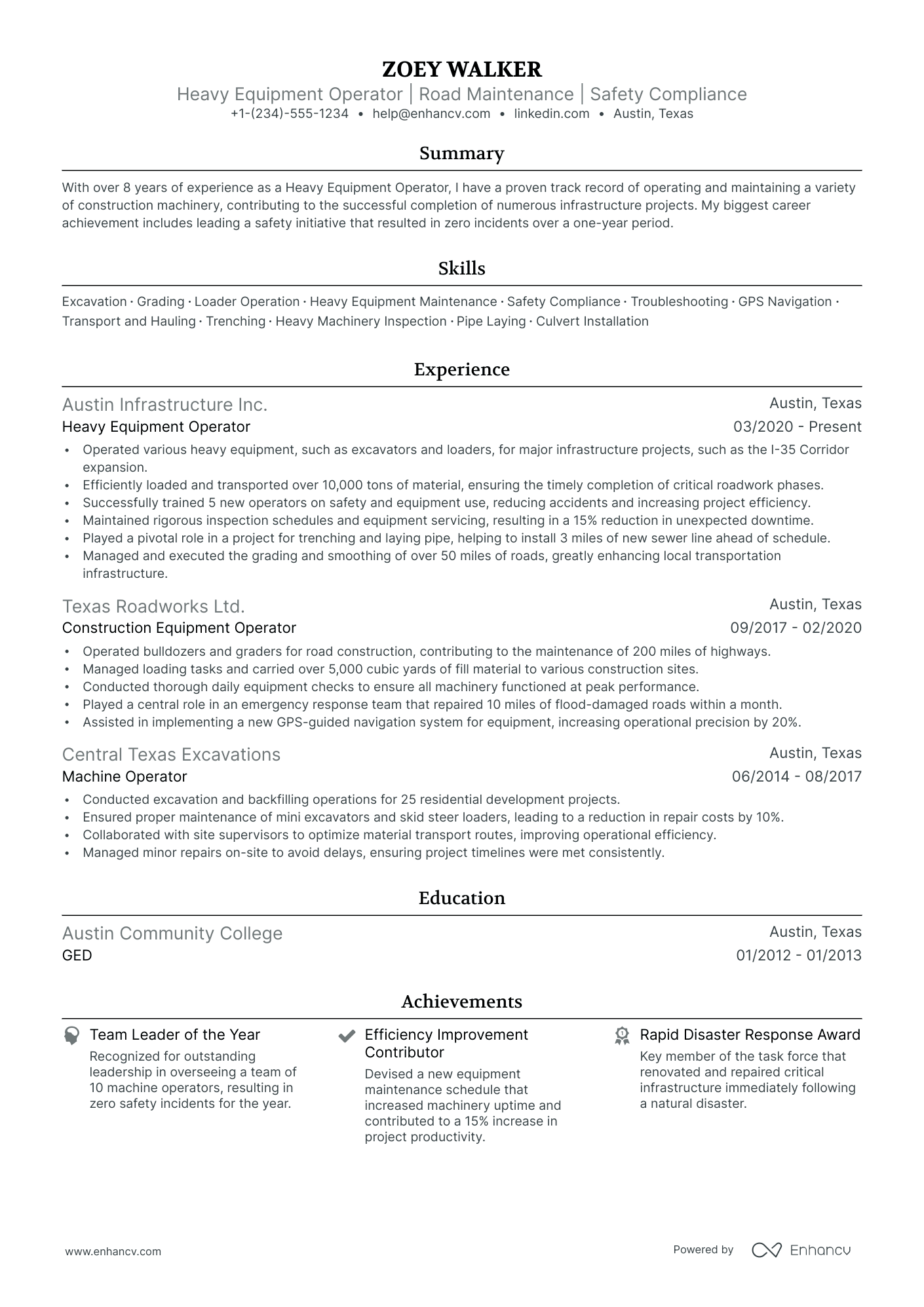 5 Forklift Operator Resume Examples & Guide for 2024