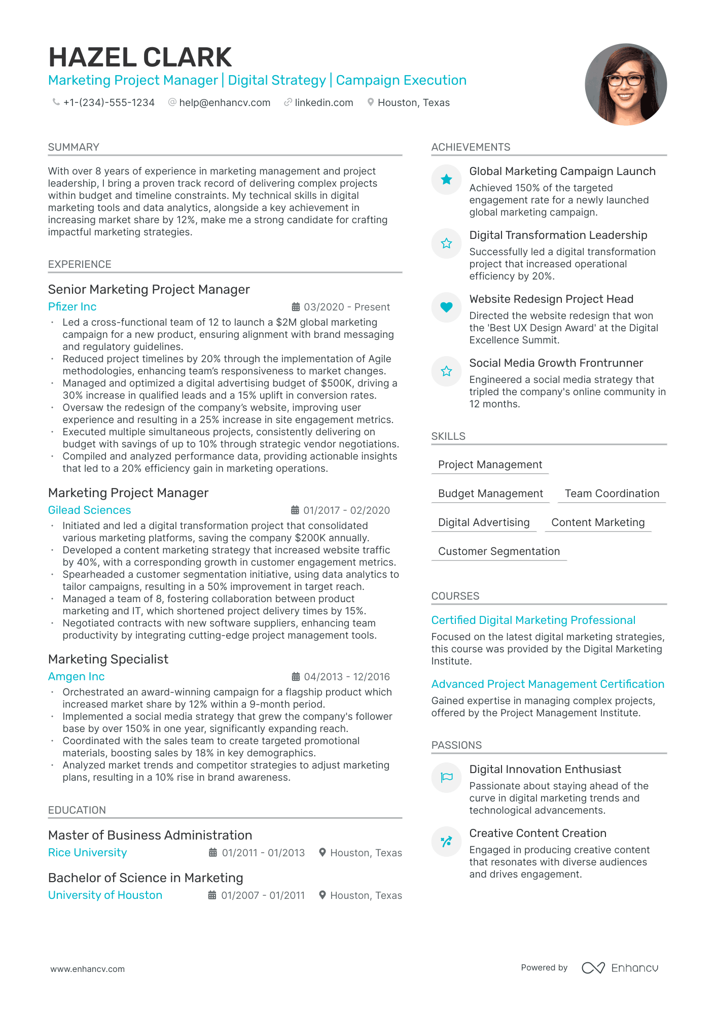 5 Marketing Project Manager Resume Examples & Guide For 2024