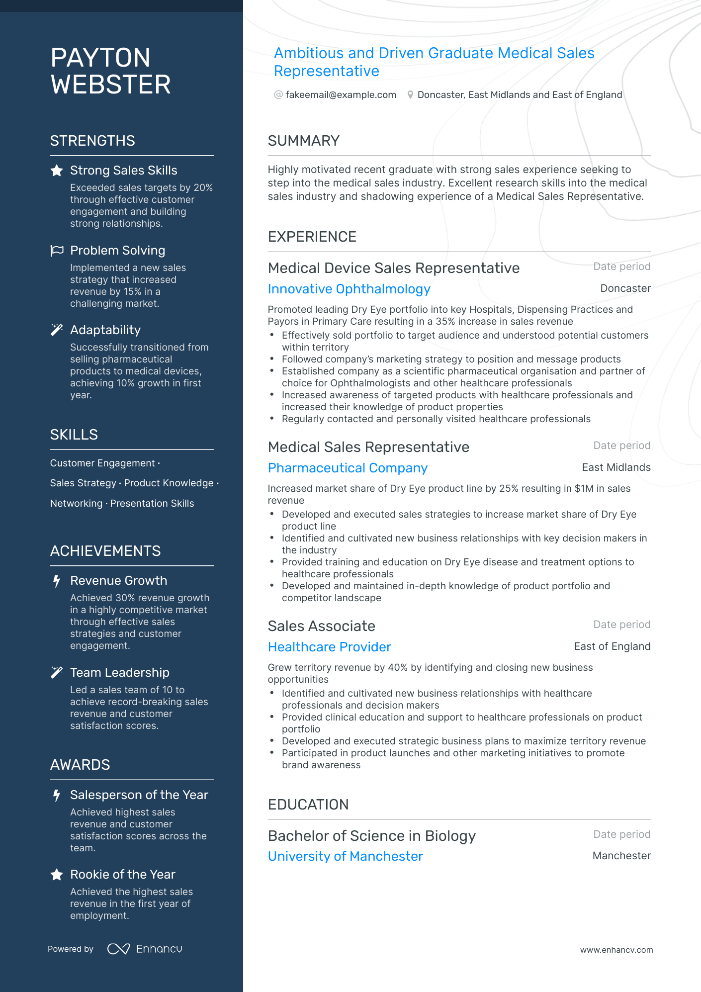 5 Medical Device Sales Representative Resume Examples & Guide for 2024