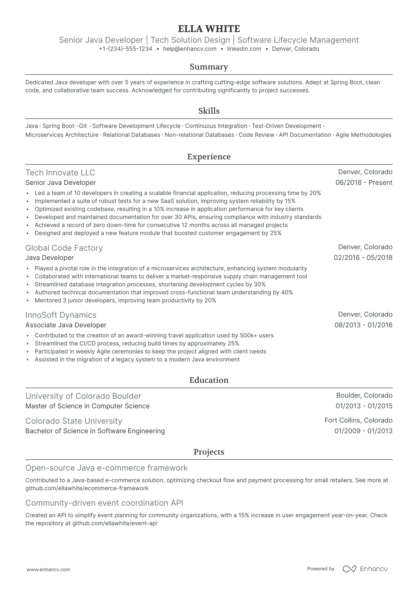 5 Senior Java Developer Resume Examples & Guide for 2024