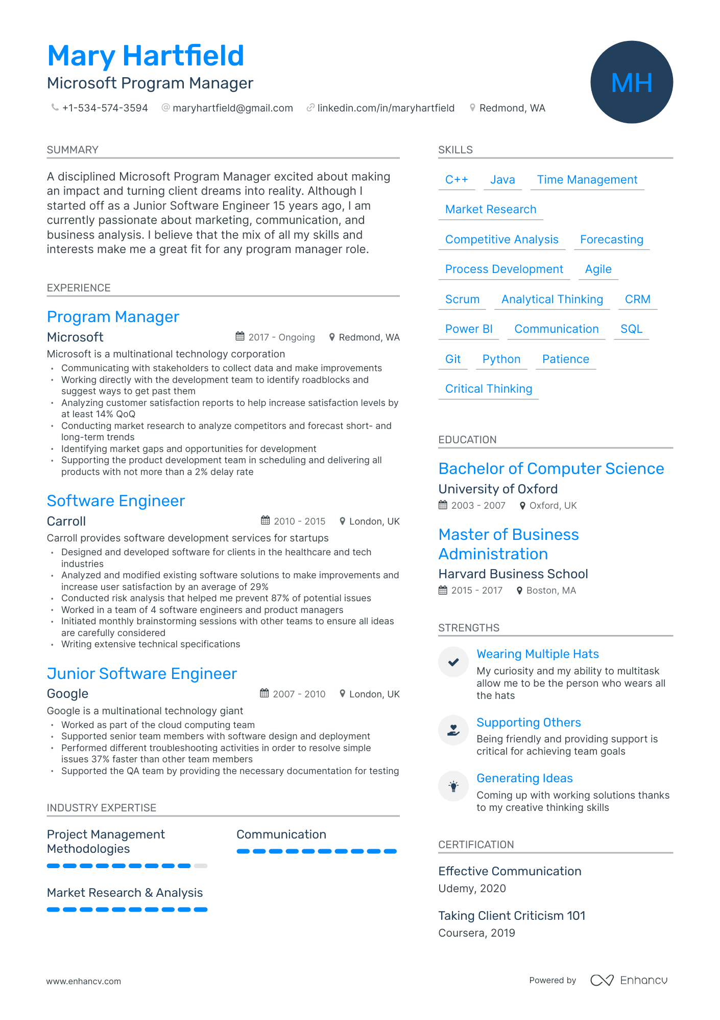 5 Microsoft Program Manager Resume Examples & Guide for 2024