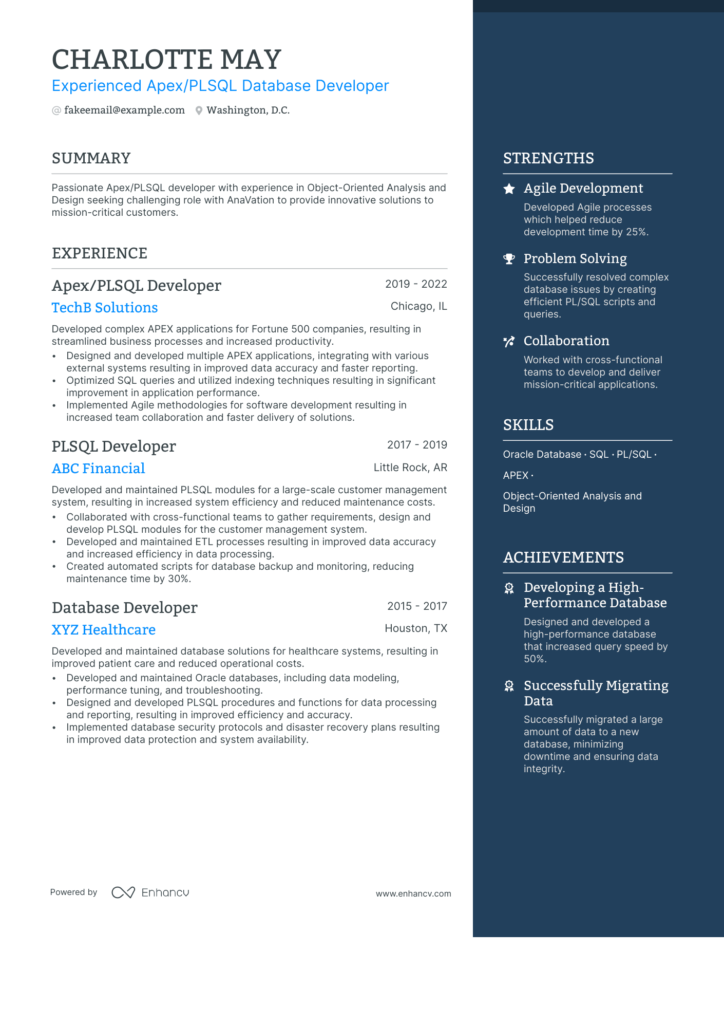 5 Database Developer Resume Examples & Guide for 2024