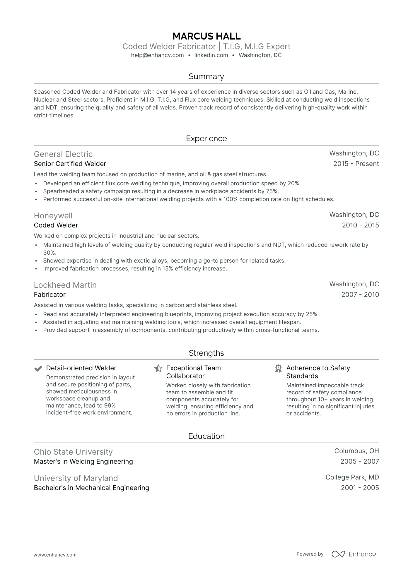 5 Welder Fabricator Resume Examples & Guide for 2024