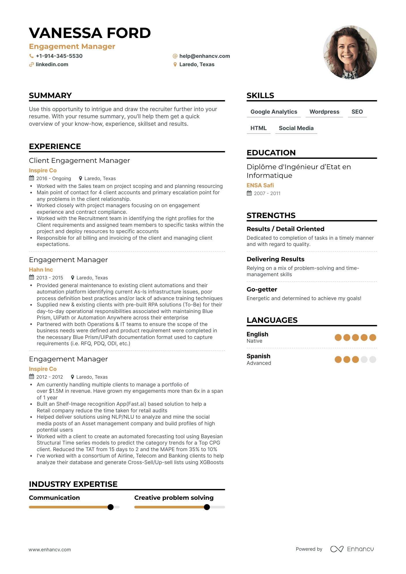 Engagement Manager Resume Examples & Guide for 2023 (Layout, Skills ...