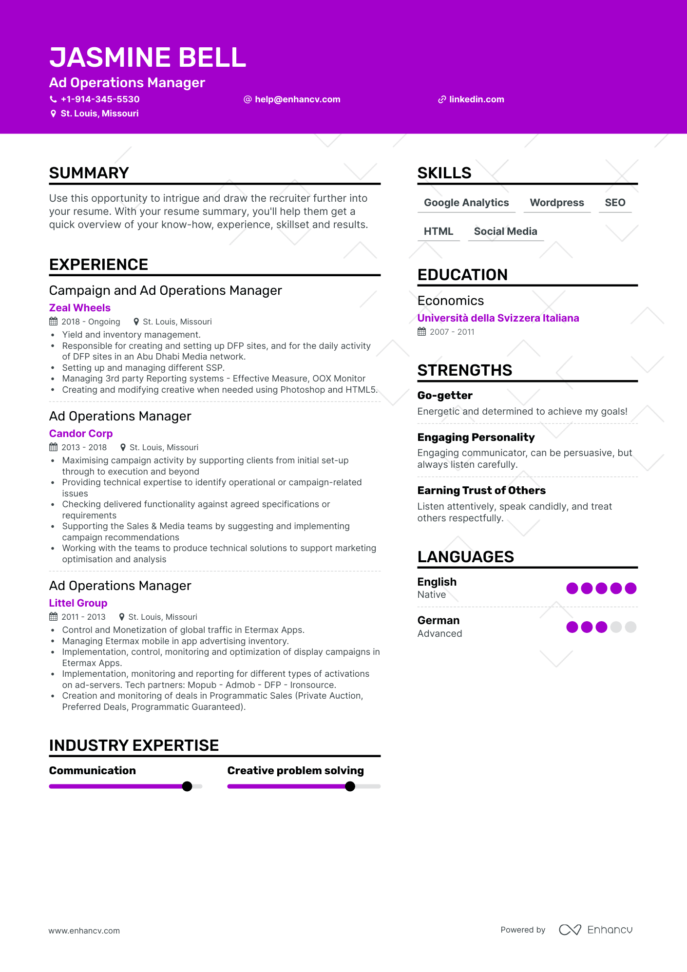 Ad Operations Manager Resume Examples & Guide for 2023 (Layout, Skills ...