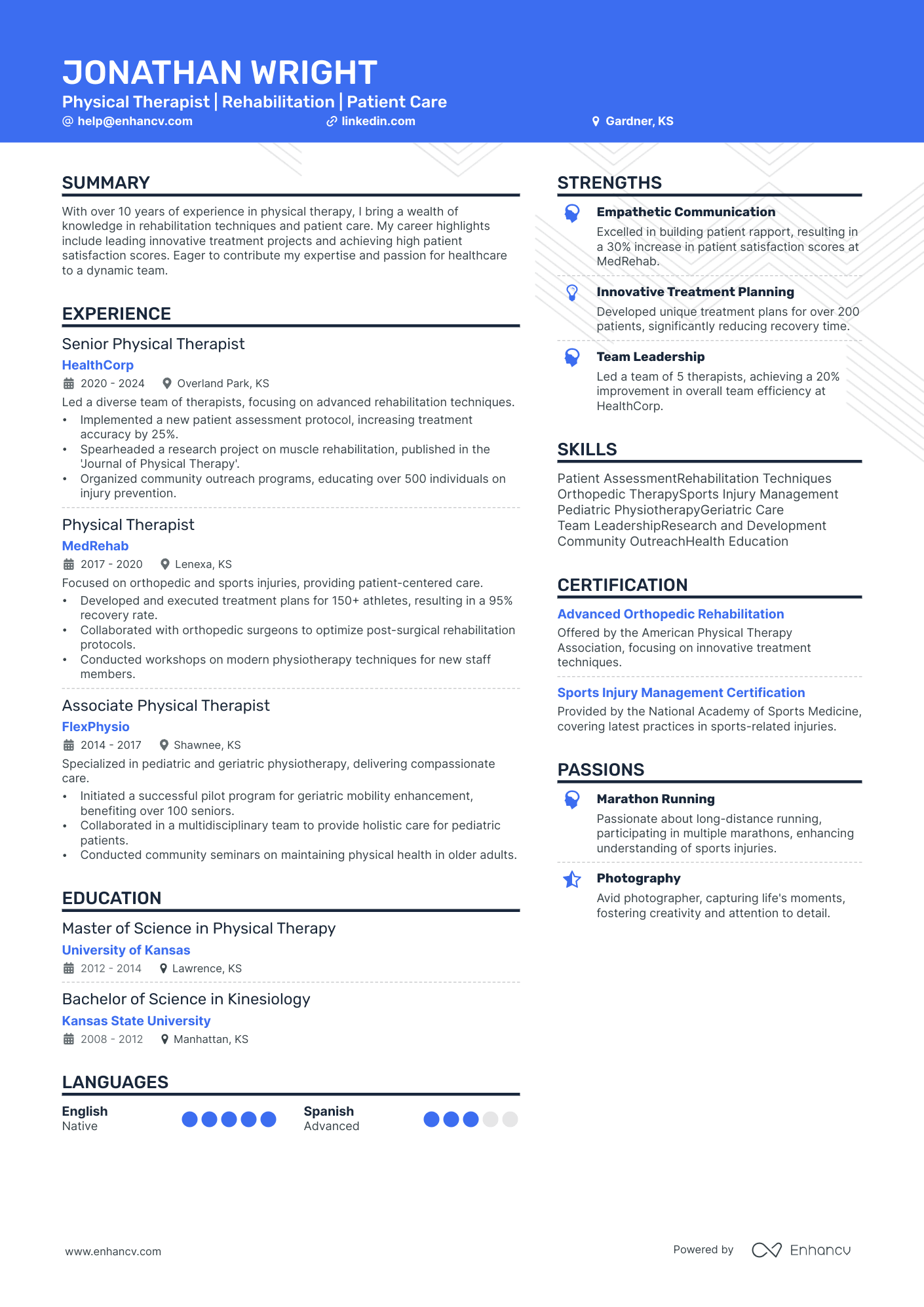 5 Physical Therapist Resume Examples & Guide For 2024