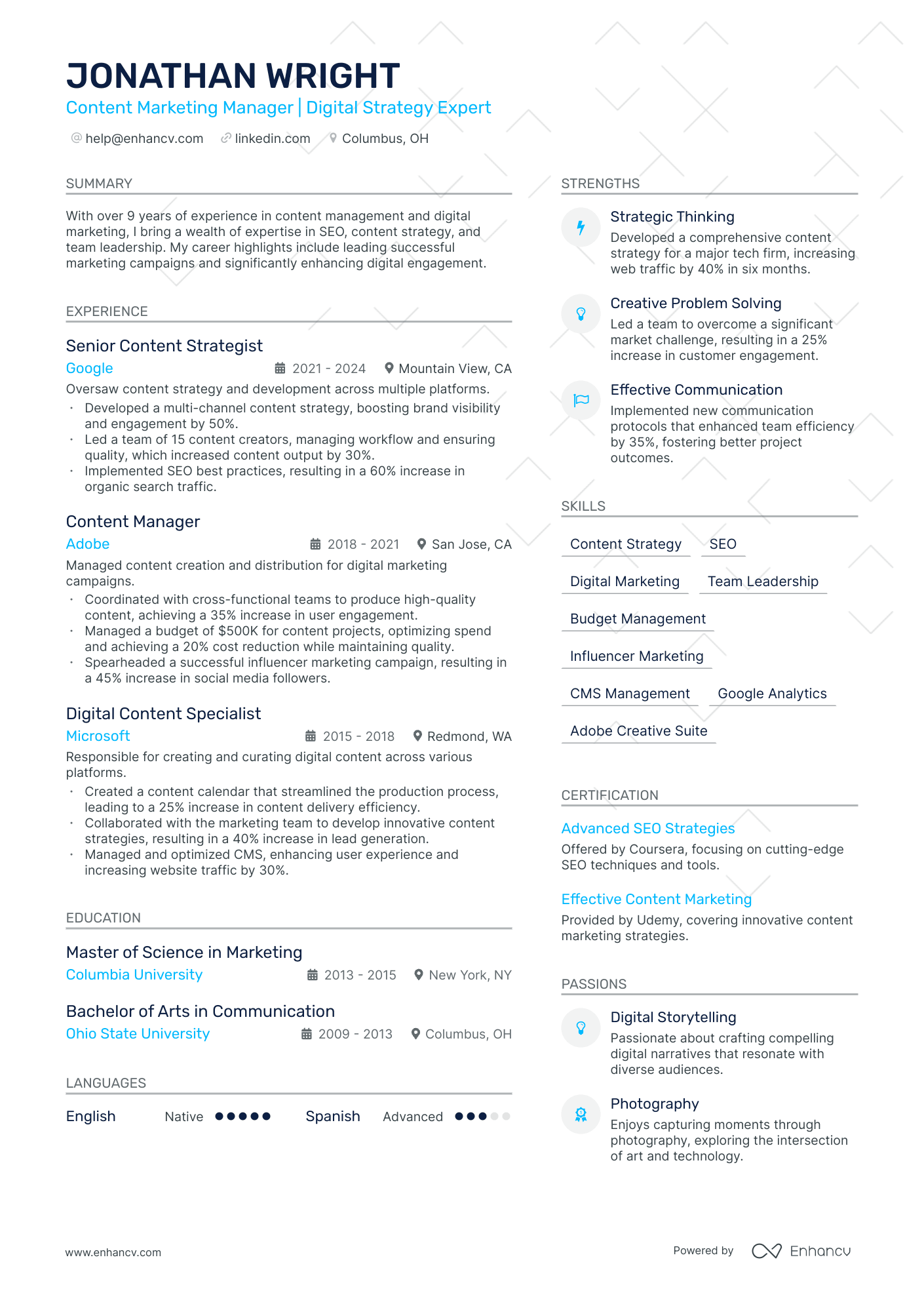 7 Content Manager Resume Examples & Guide for 2024