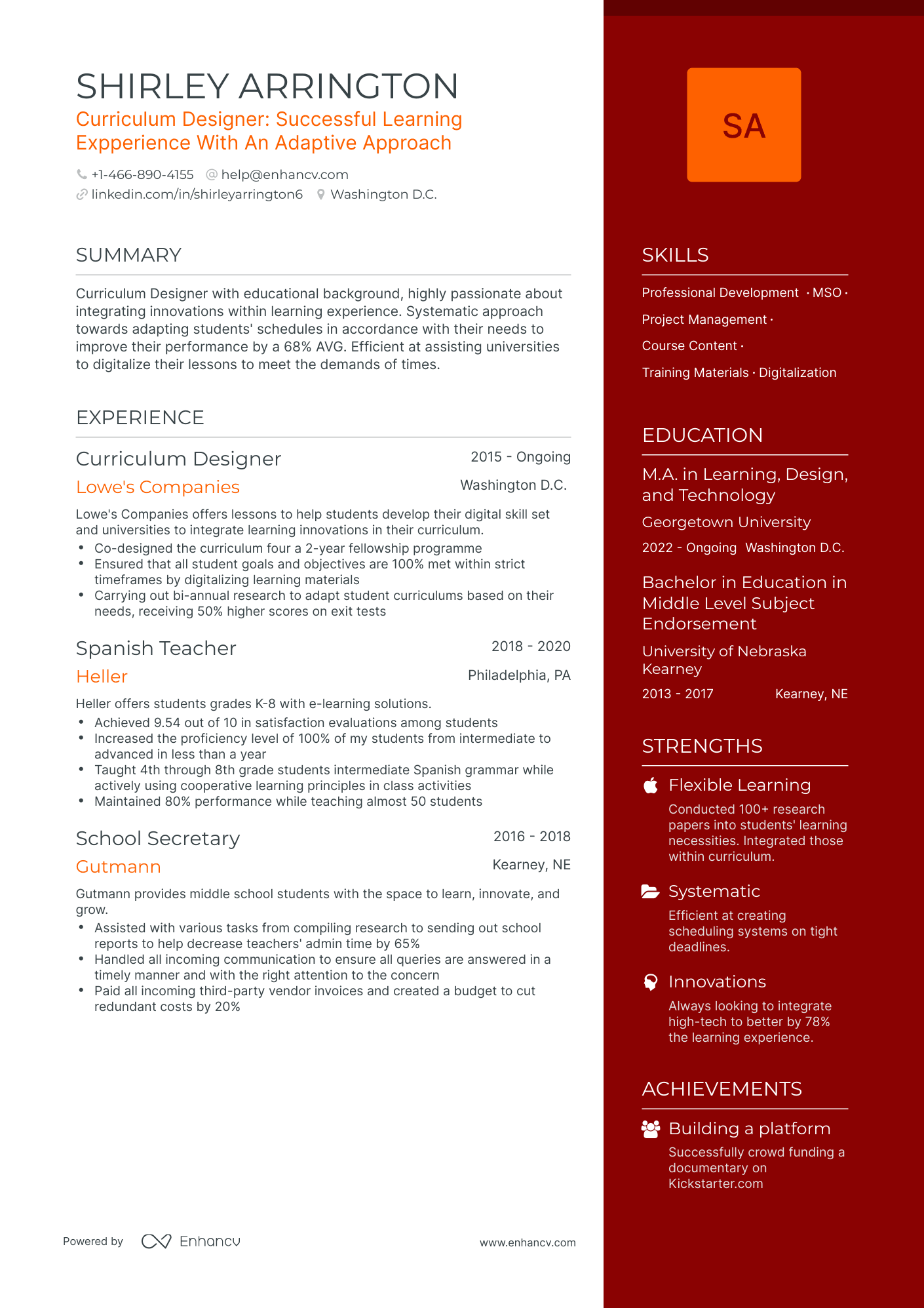 5 Curriculum Designer Resume Examples & Guide for 2024