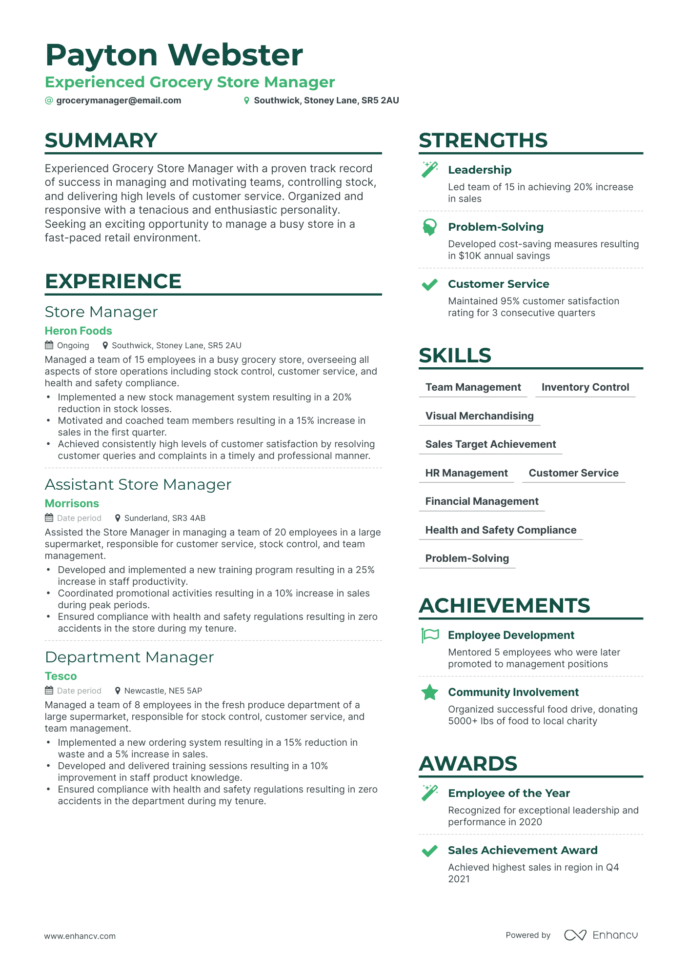 8 Store Manager Resume Examples & Guide for 2024