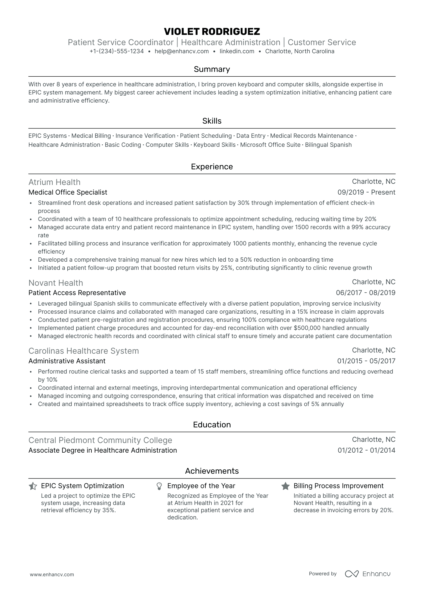 5 Patient Service Representative Resume Examples & Guide for 2024