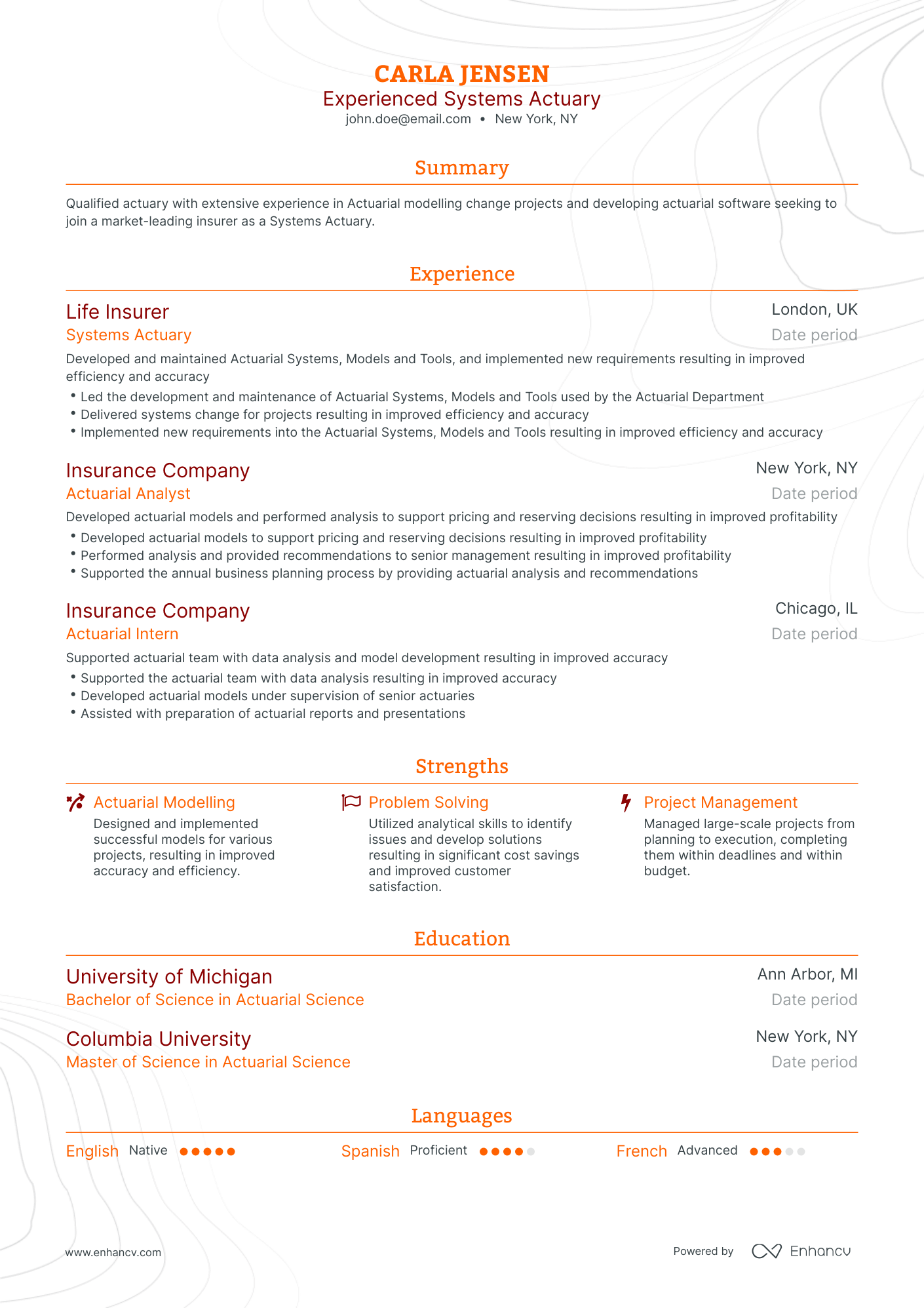 5 Actuary Resume Examples & Guide For 2023