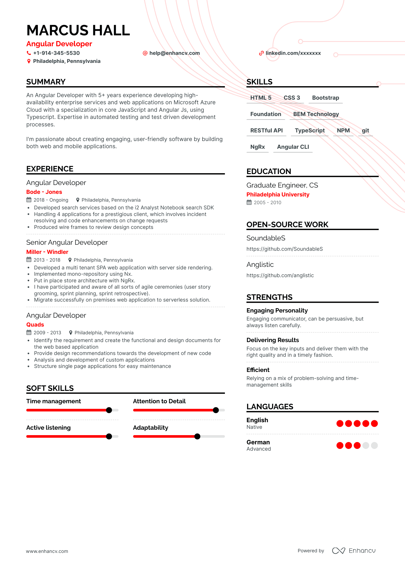 Angular Developer Resume Examples & Guide for 2023 (Layout, Skills ...