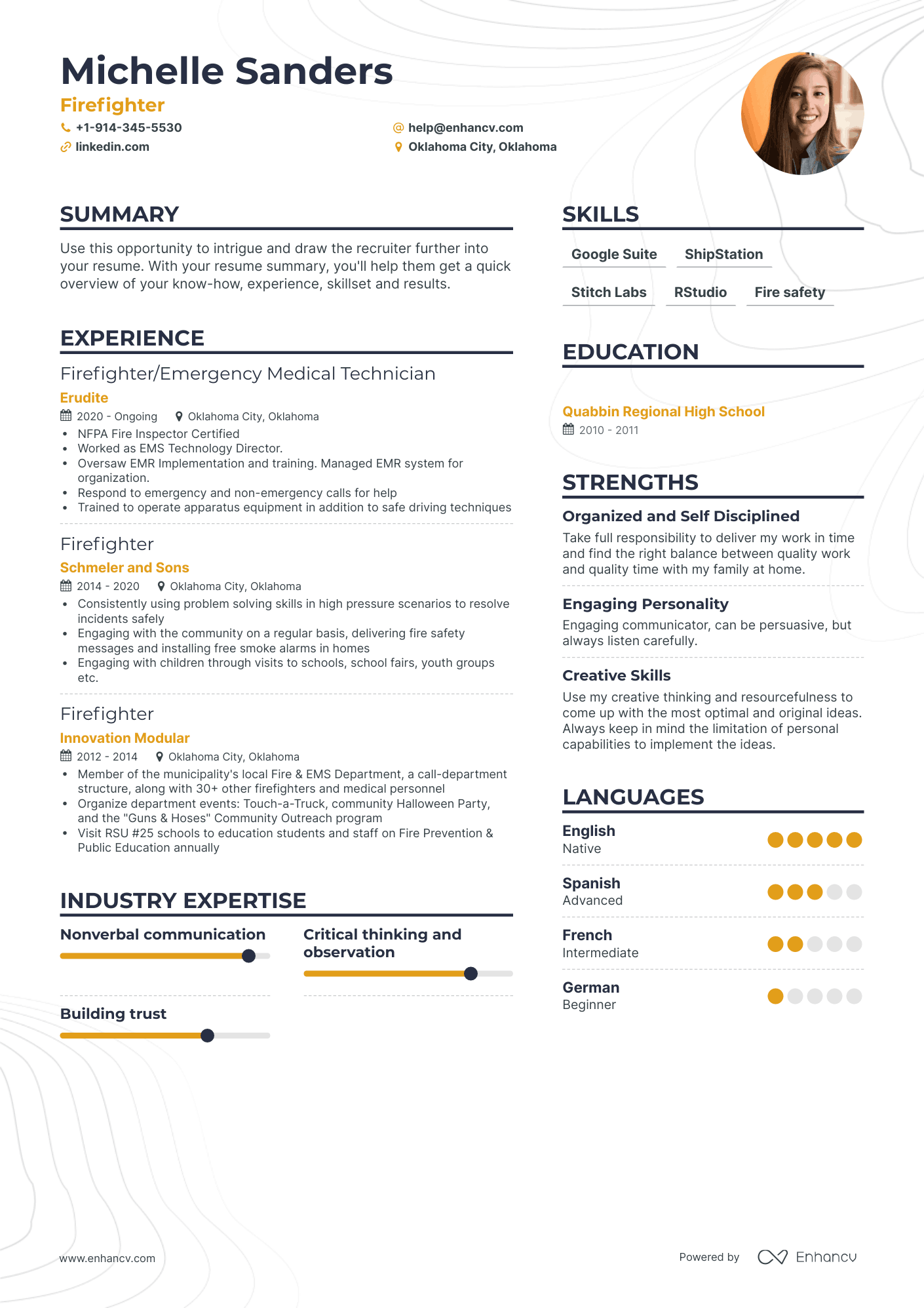 Firefighter Resume Examples & Guide for 2023 (Layout, Skills, Keywords ...