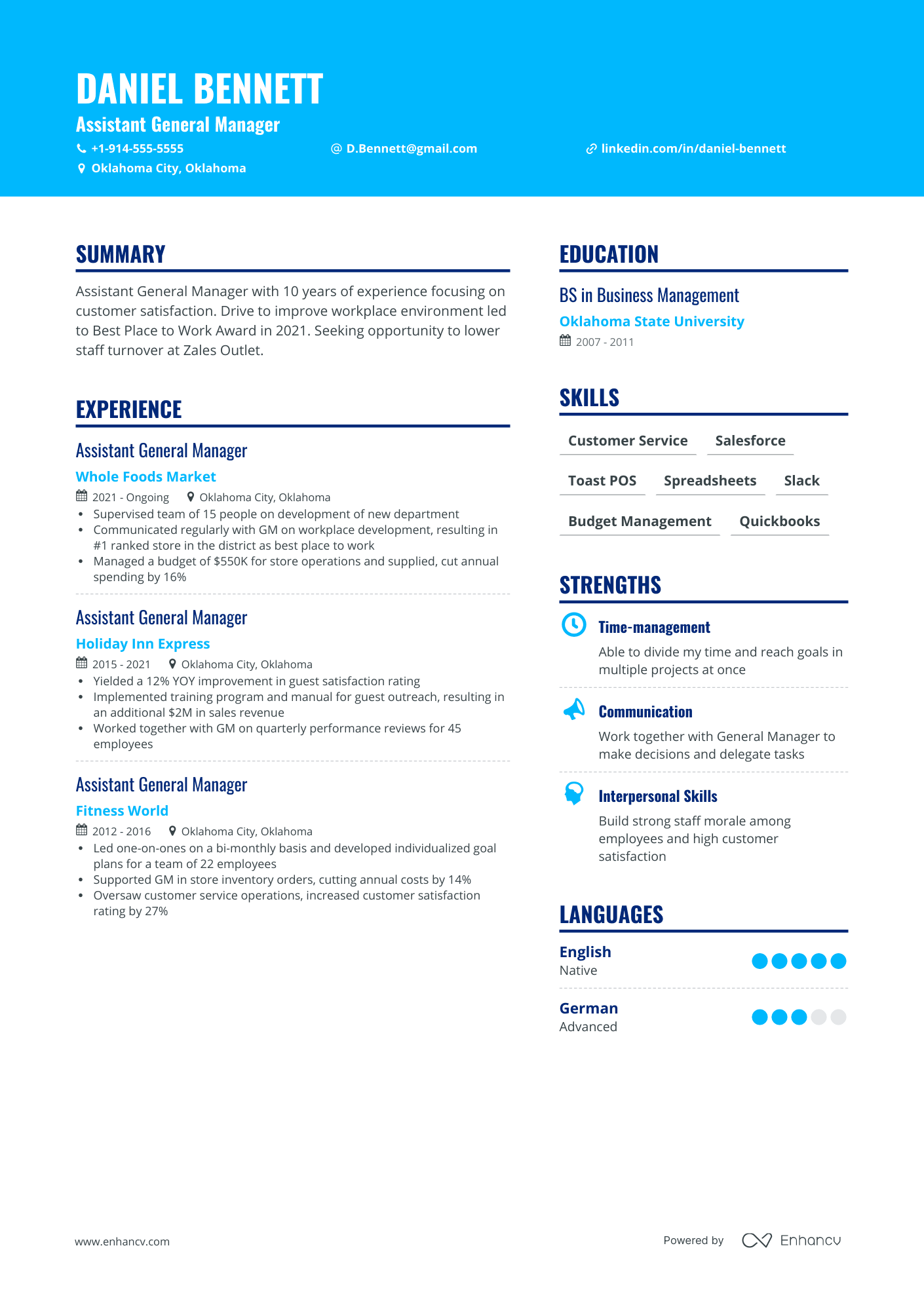 5 General Manager Resume Examples & Guide For 2024