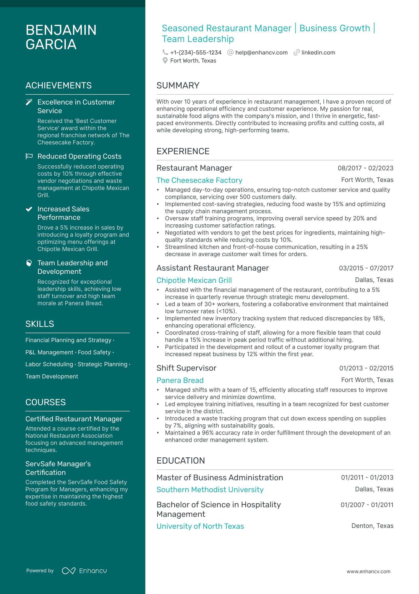 5 Restaurant General Manager Resume Examples & Guide for 2024