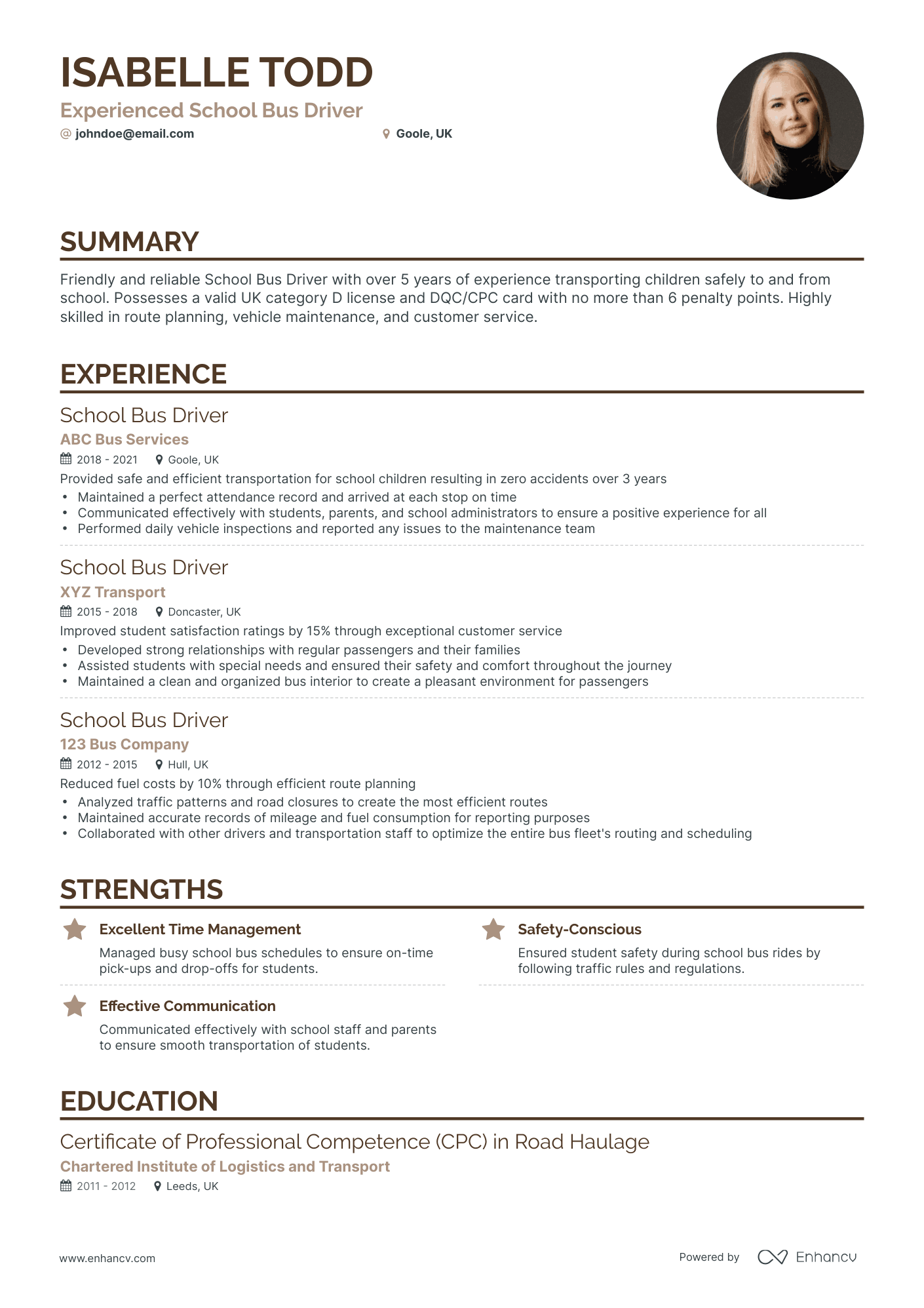 5 School Bus Driver Resume Examples & Guide for 2023