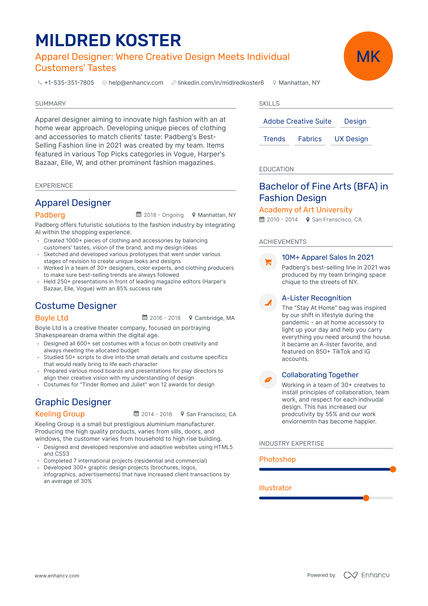 5 Apparel Designer Resume Examples & Guide for 2023