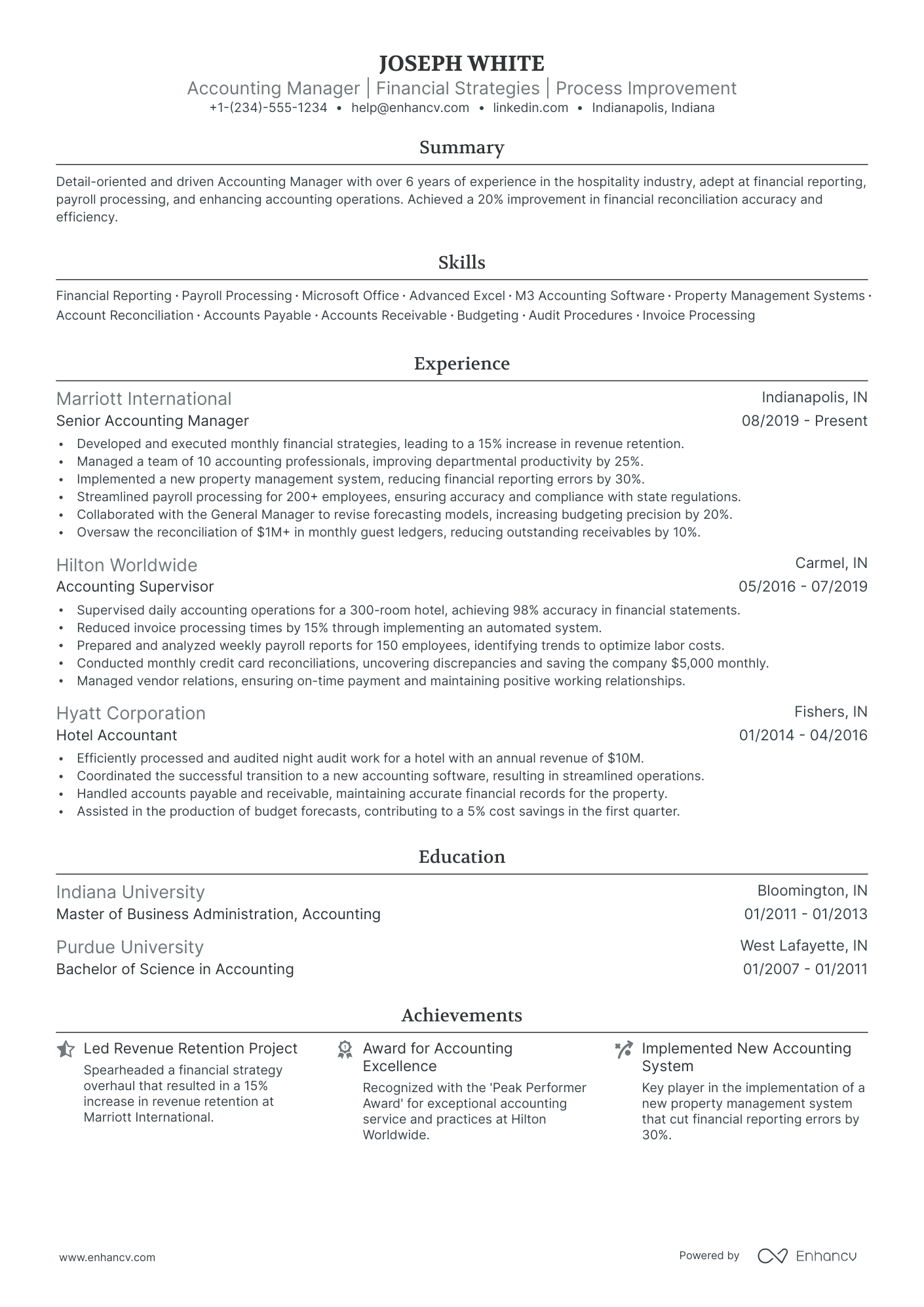 5 Hotel Accounting Resume Examples & Guide for 2024