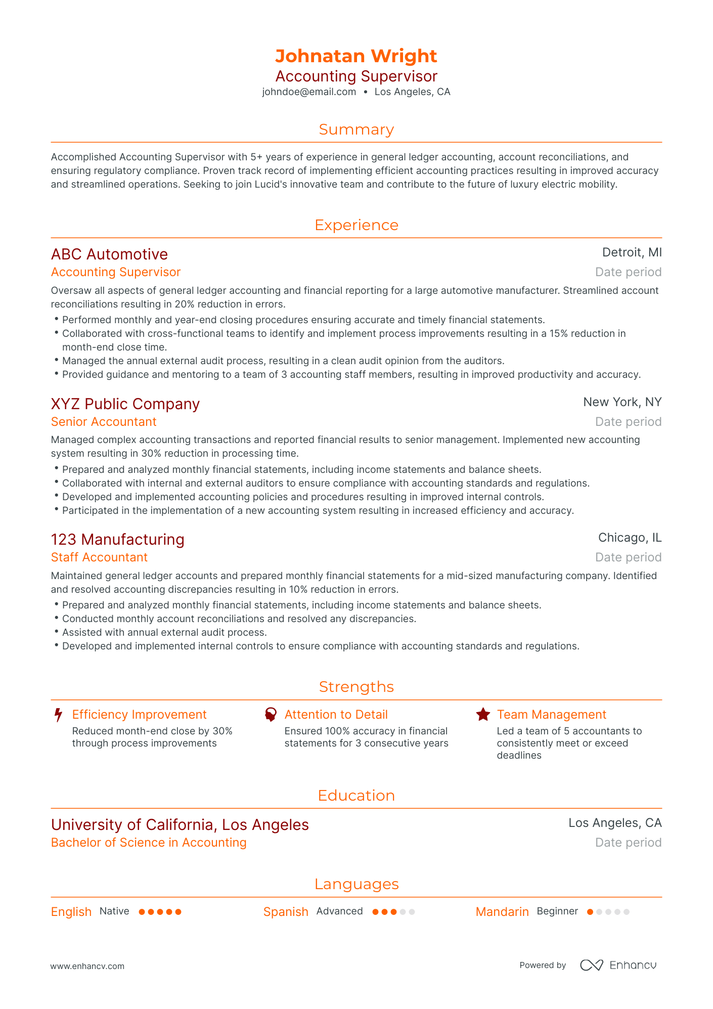 5 Accounting Supervisor Resume Examples & Guide for 2023