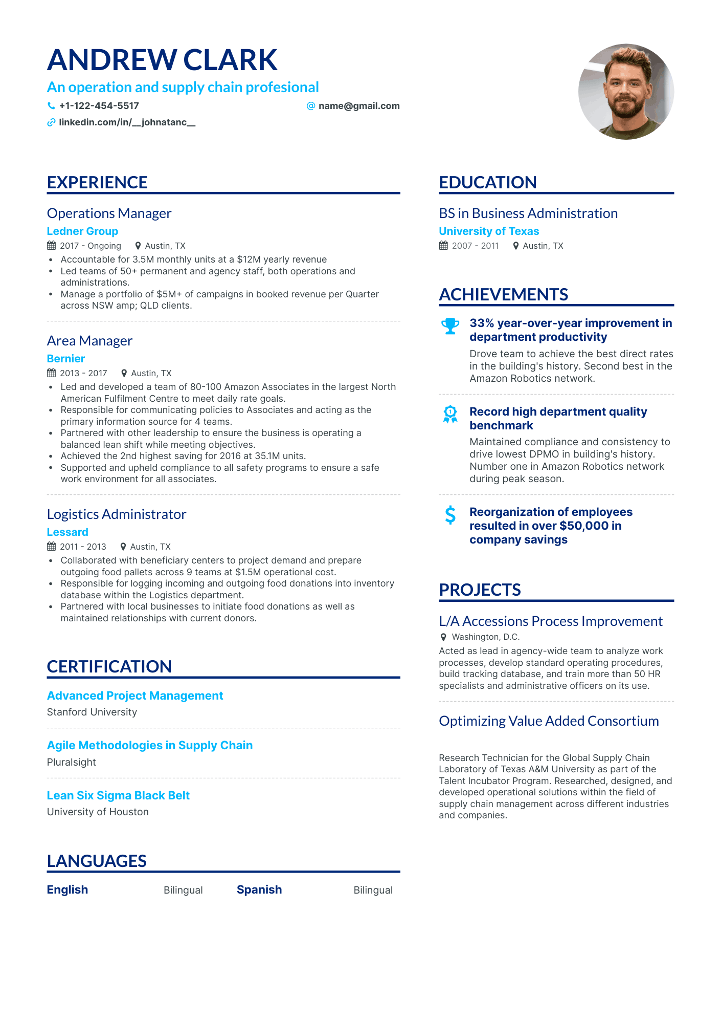 21 Operations Manager Resume Examples & Guide for 2024