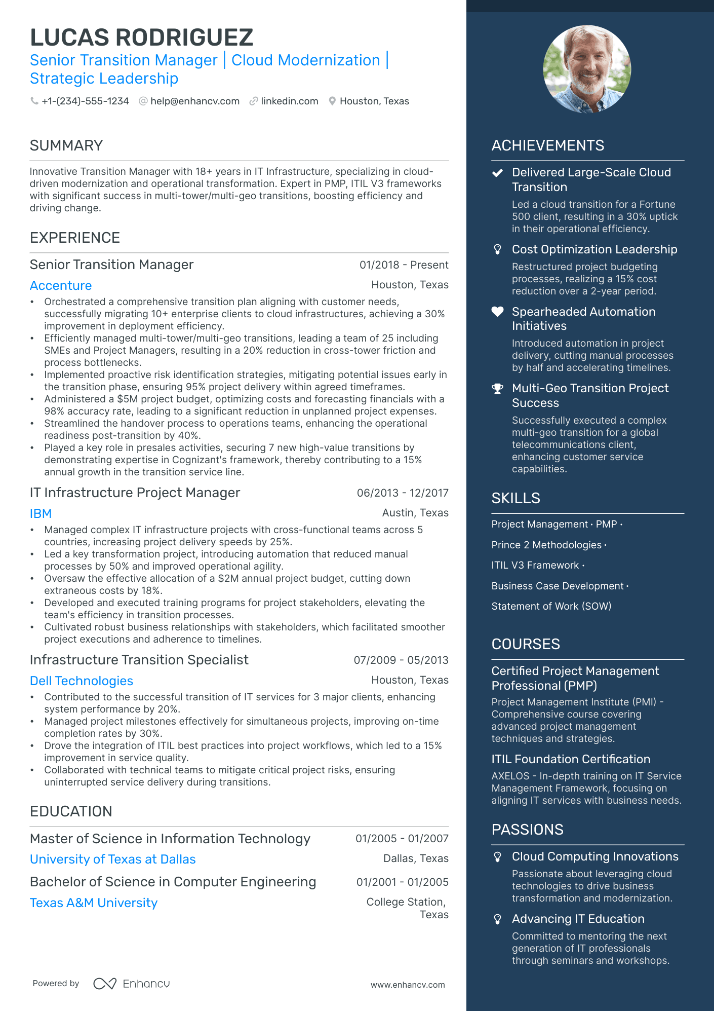 5 Transition Manager Resume Examples & Guide for 2024