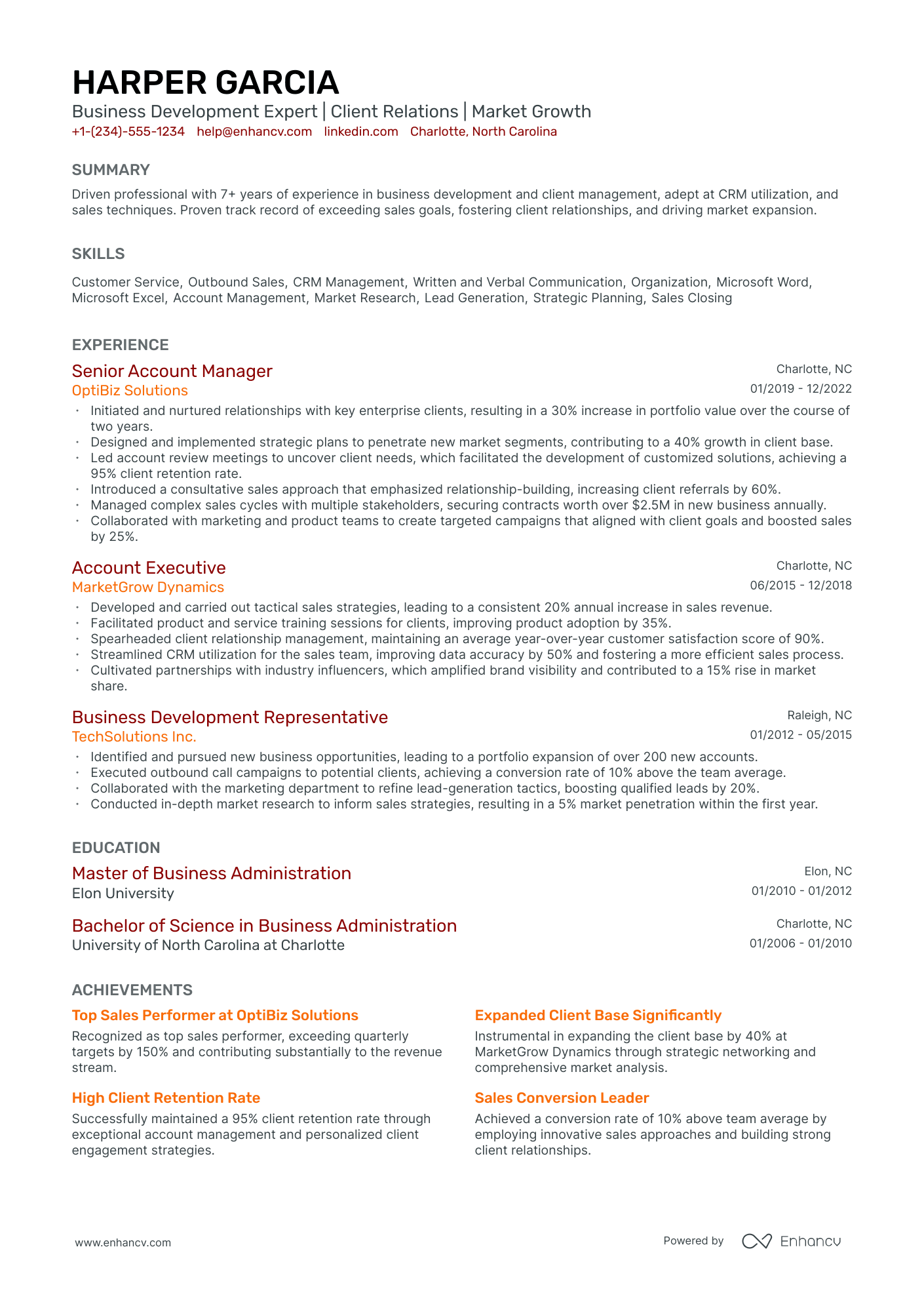 5 Business Relationship Manager Resume Examples & Guide for 2024