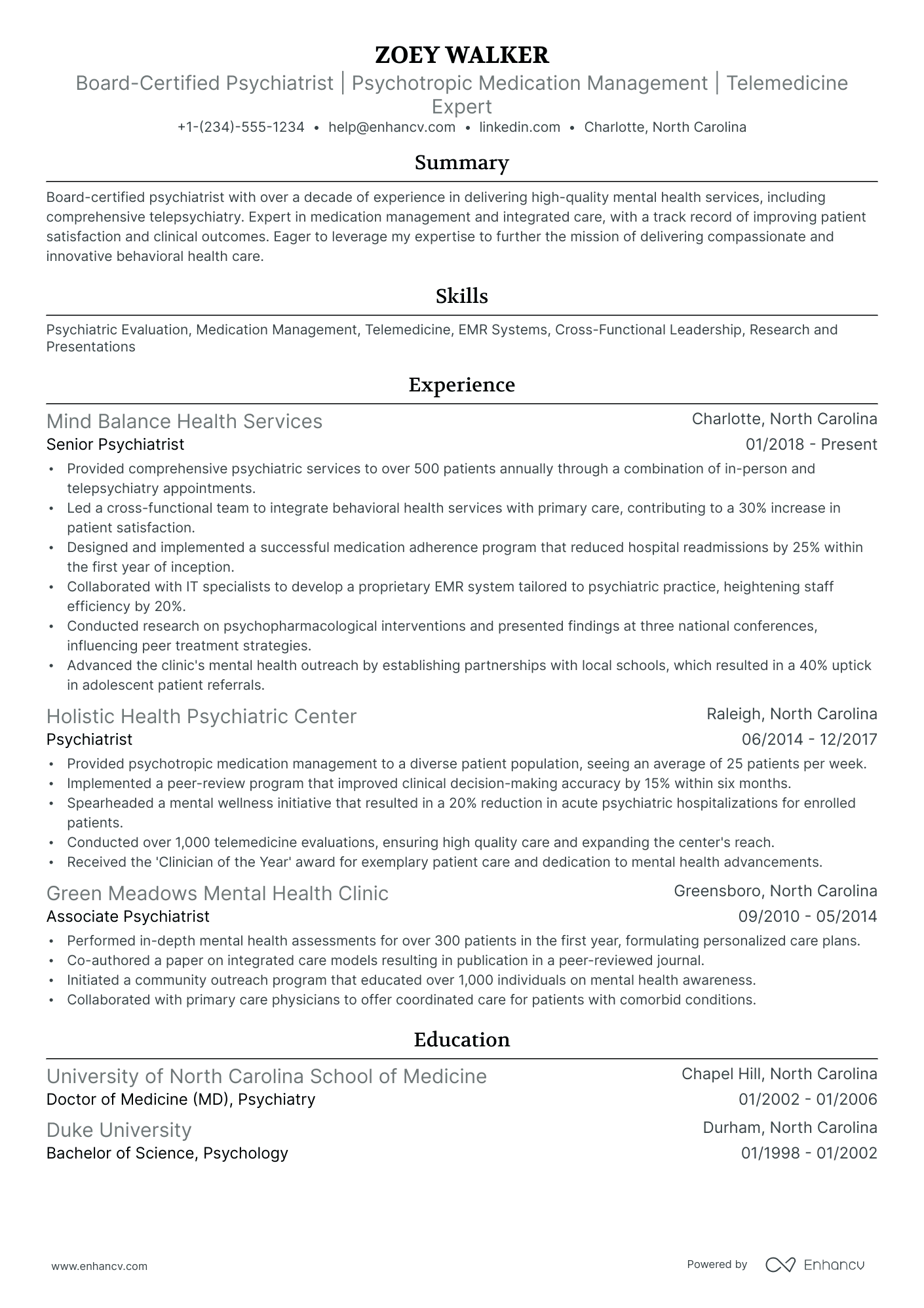 Psychiatric Tech Resume Example 10 Psychiatrist Resume Examples & Guide for 2026