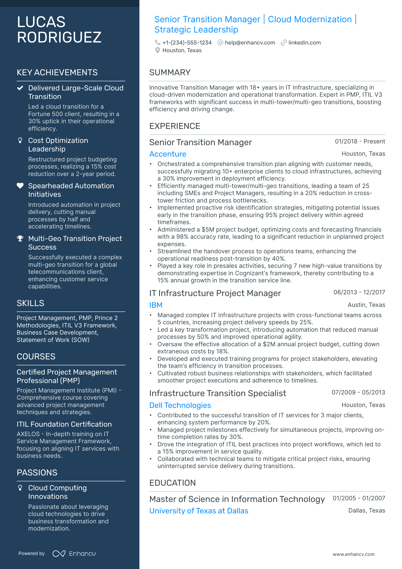 10 Transition Manager Resume Examples & Guide for 2026