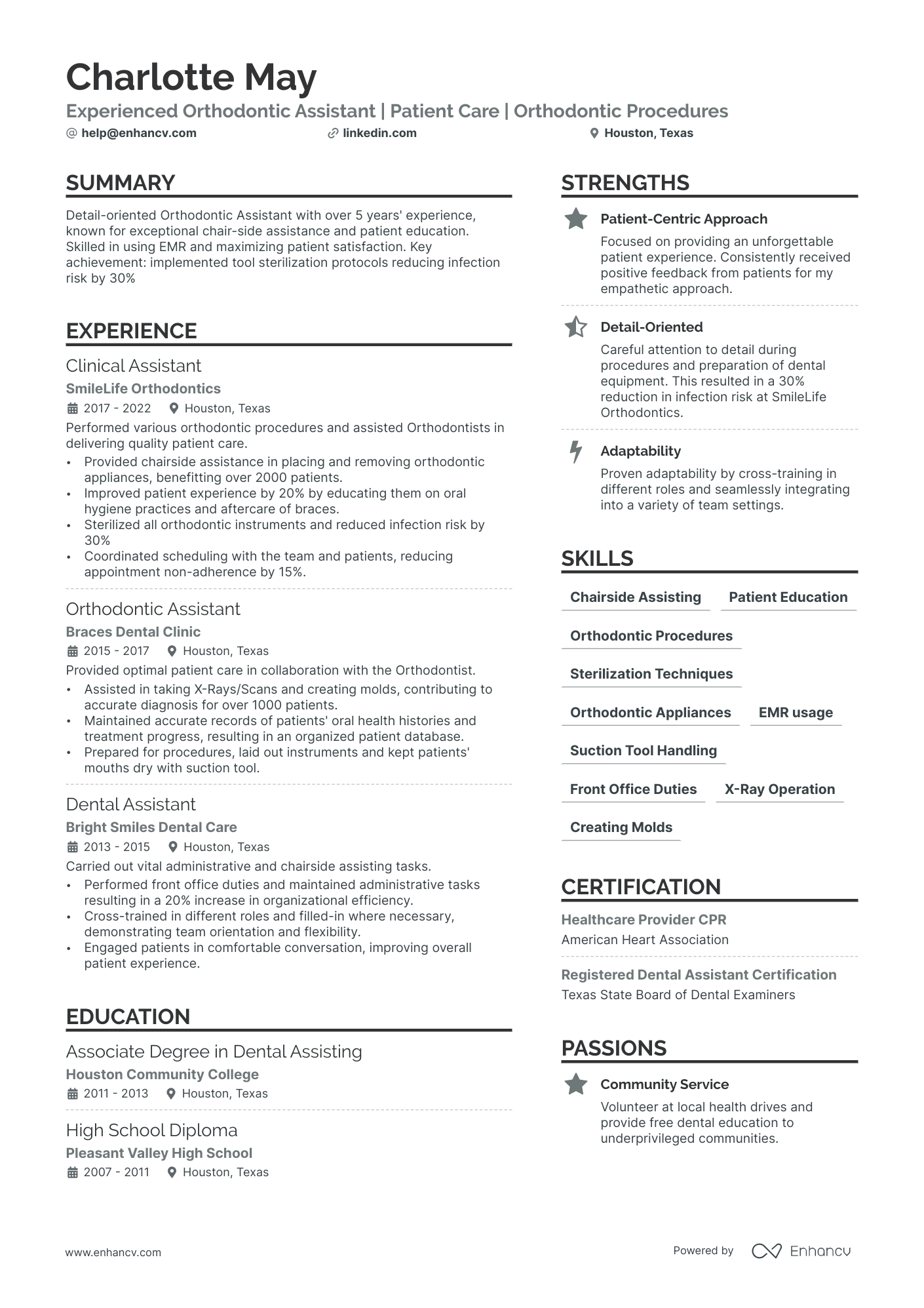 5 Orthodontic Dental Assistant Resume Examples & Guide for 2024